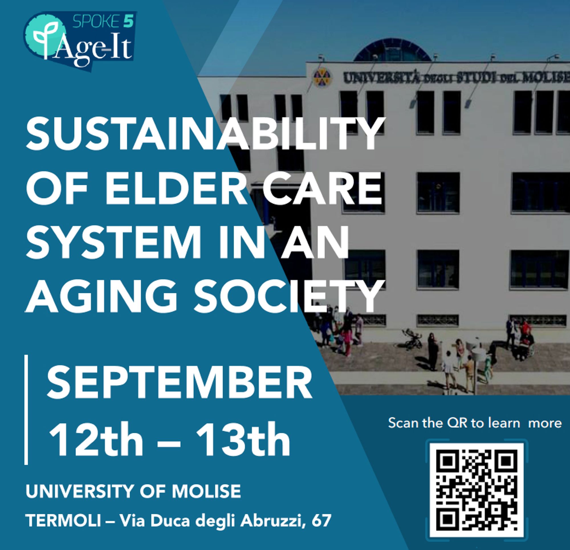 slide showing the conference title: "sustainability of elder care system in an aging society"