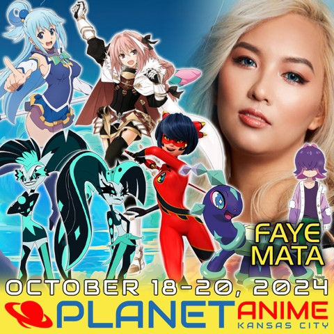 Voice actor Faye Mata attending Planet Anime Kansas City 2024