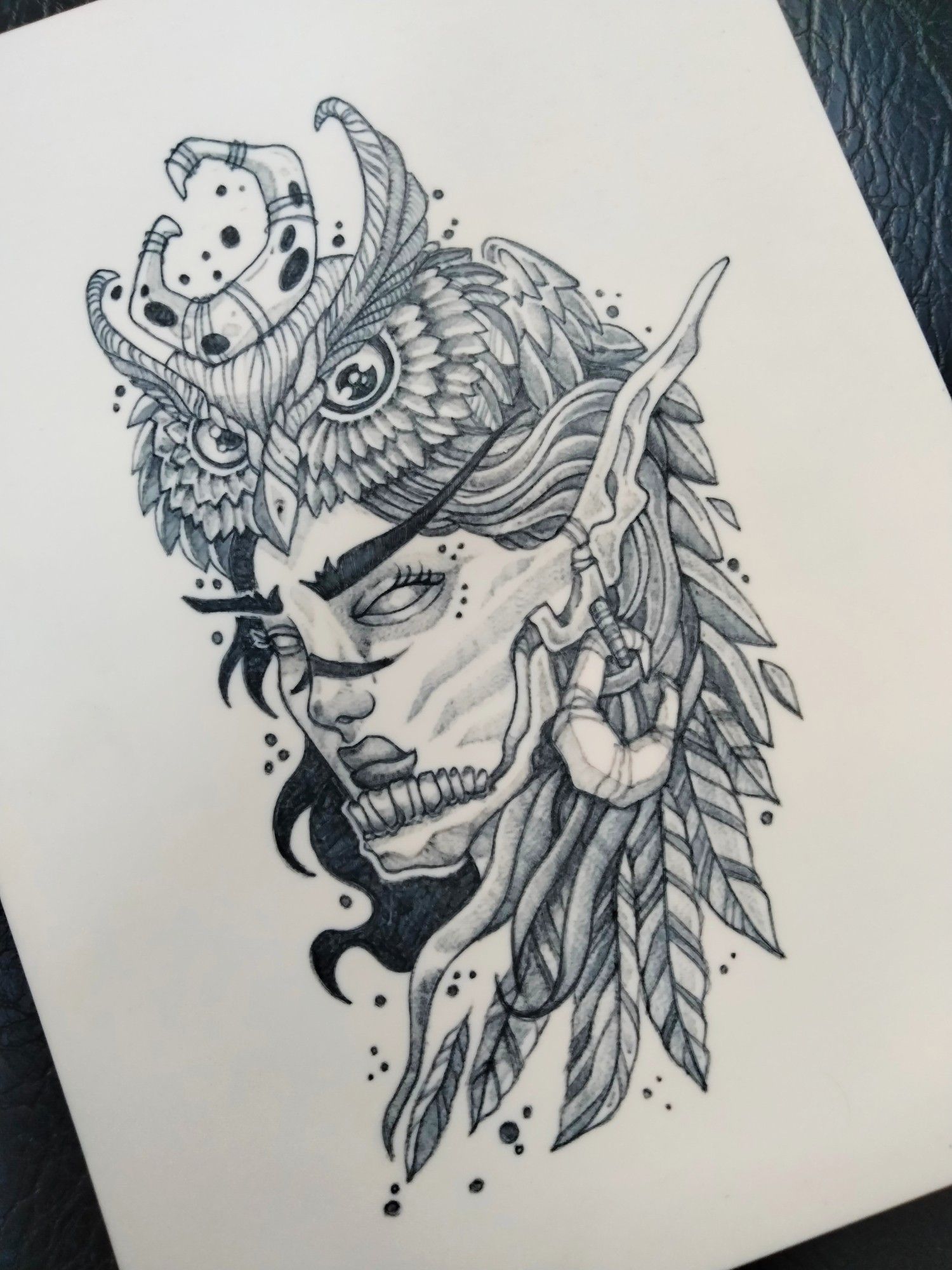 tattoo practice black and grey shaman