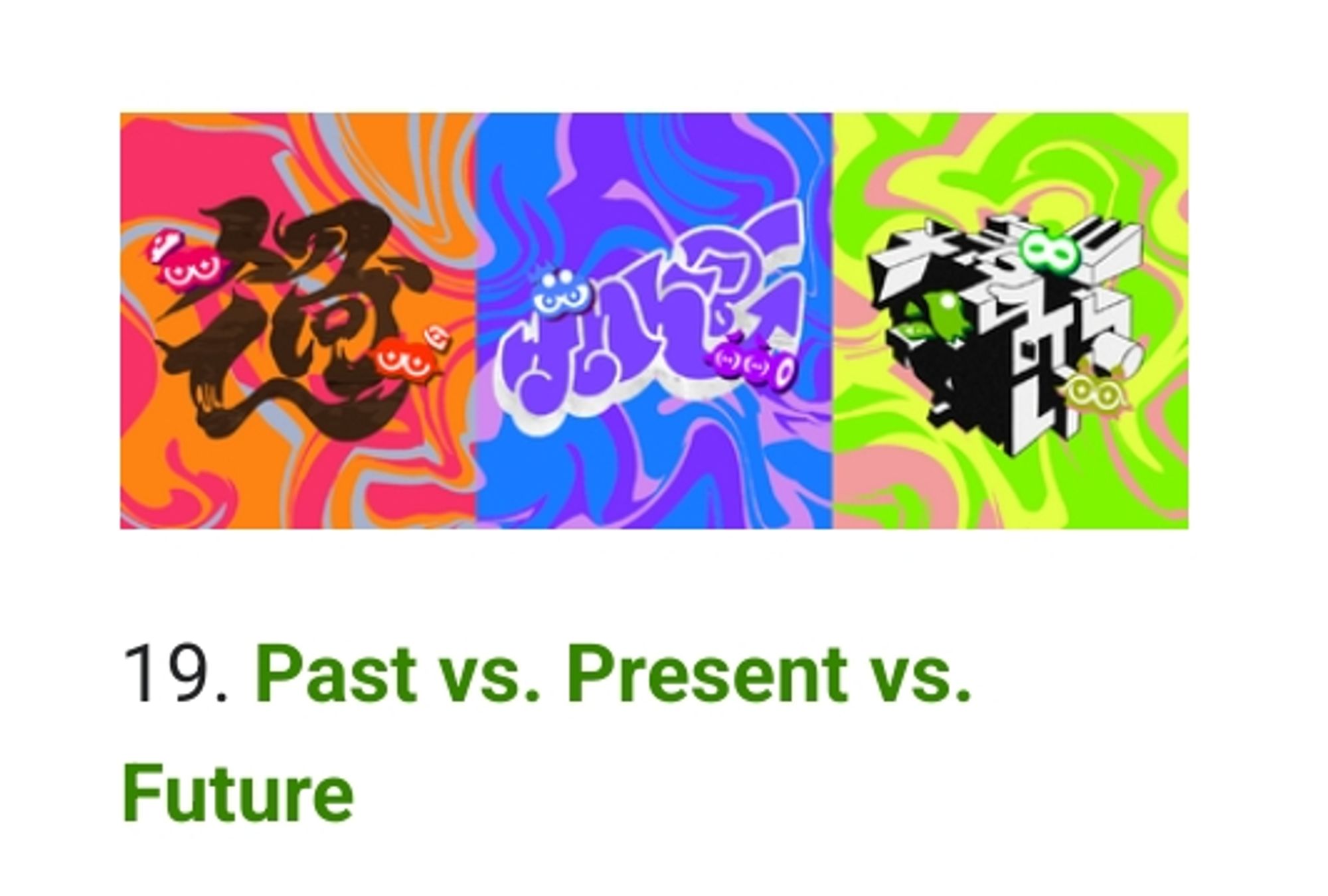 splatoon 3's 19th splatfest, past vs present vs future