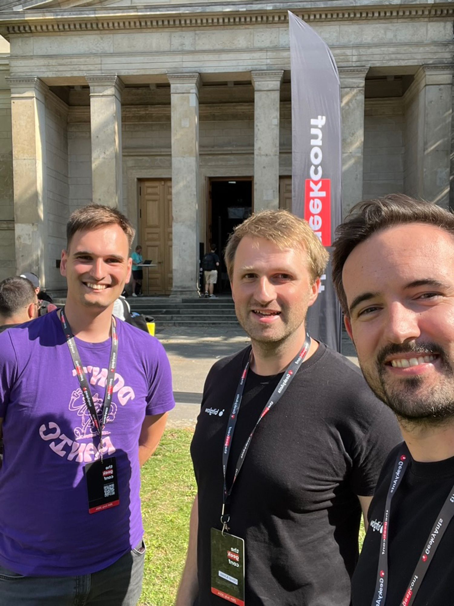 Jonathan, Kryštof and I in front of the conference venue.