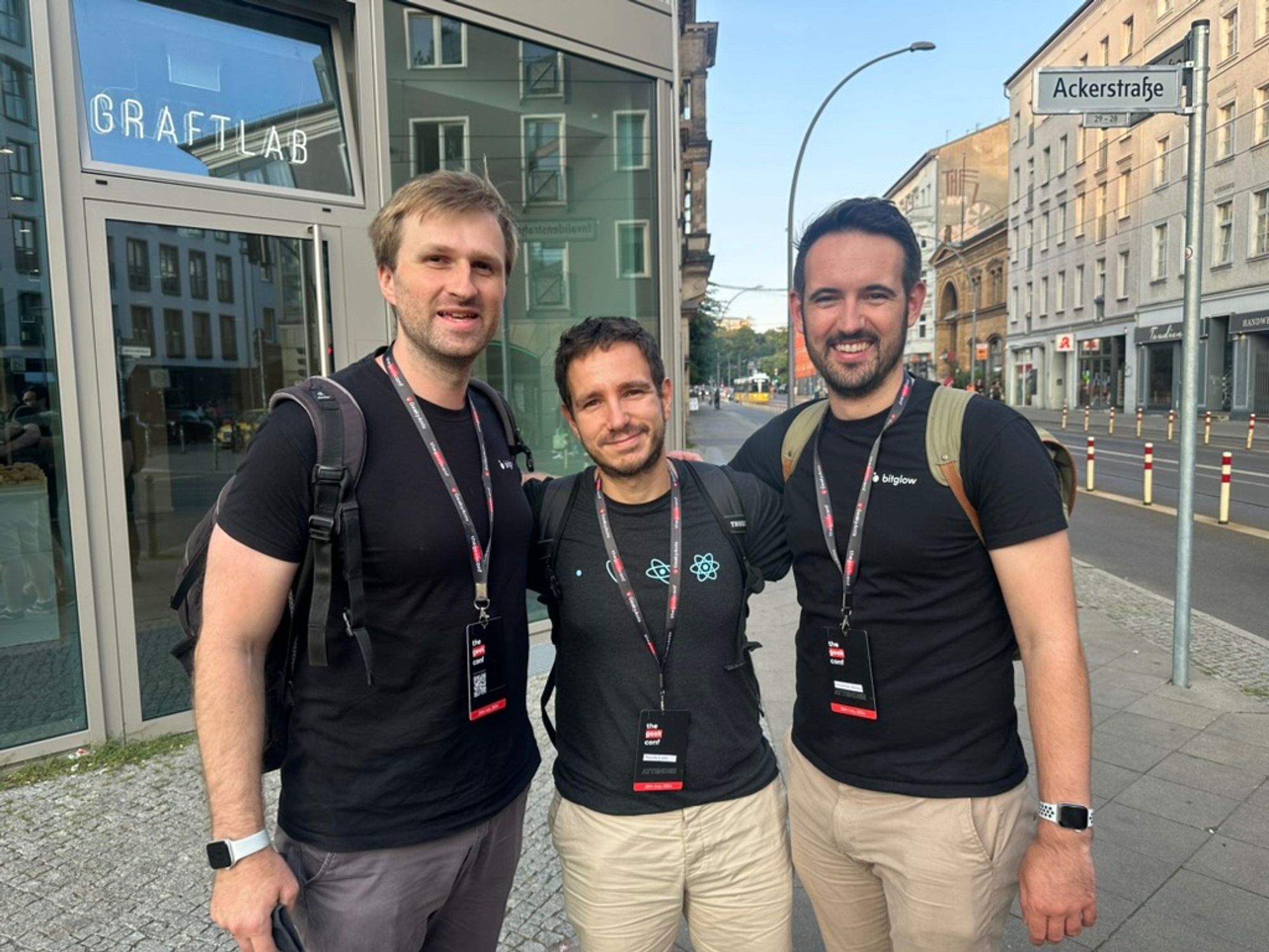 Jonathan, Nicola and I on the streets in Berlin.