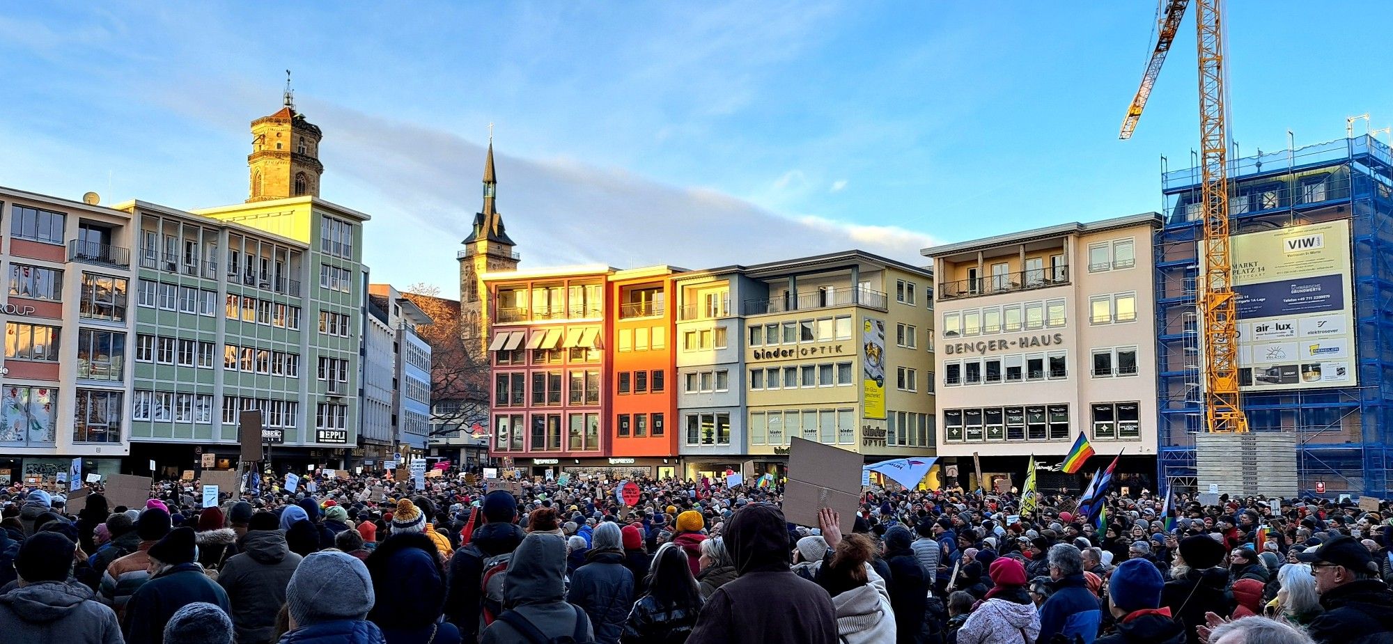 Marktplatz Stuttgart, Demo gegen Rechts