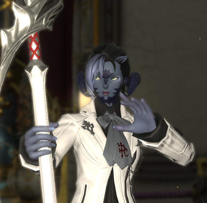 Chabi armed with her whm staff of choice just eying things. Can't be too careful.