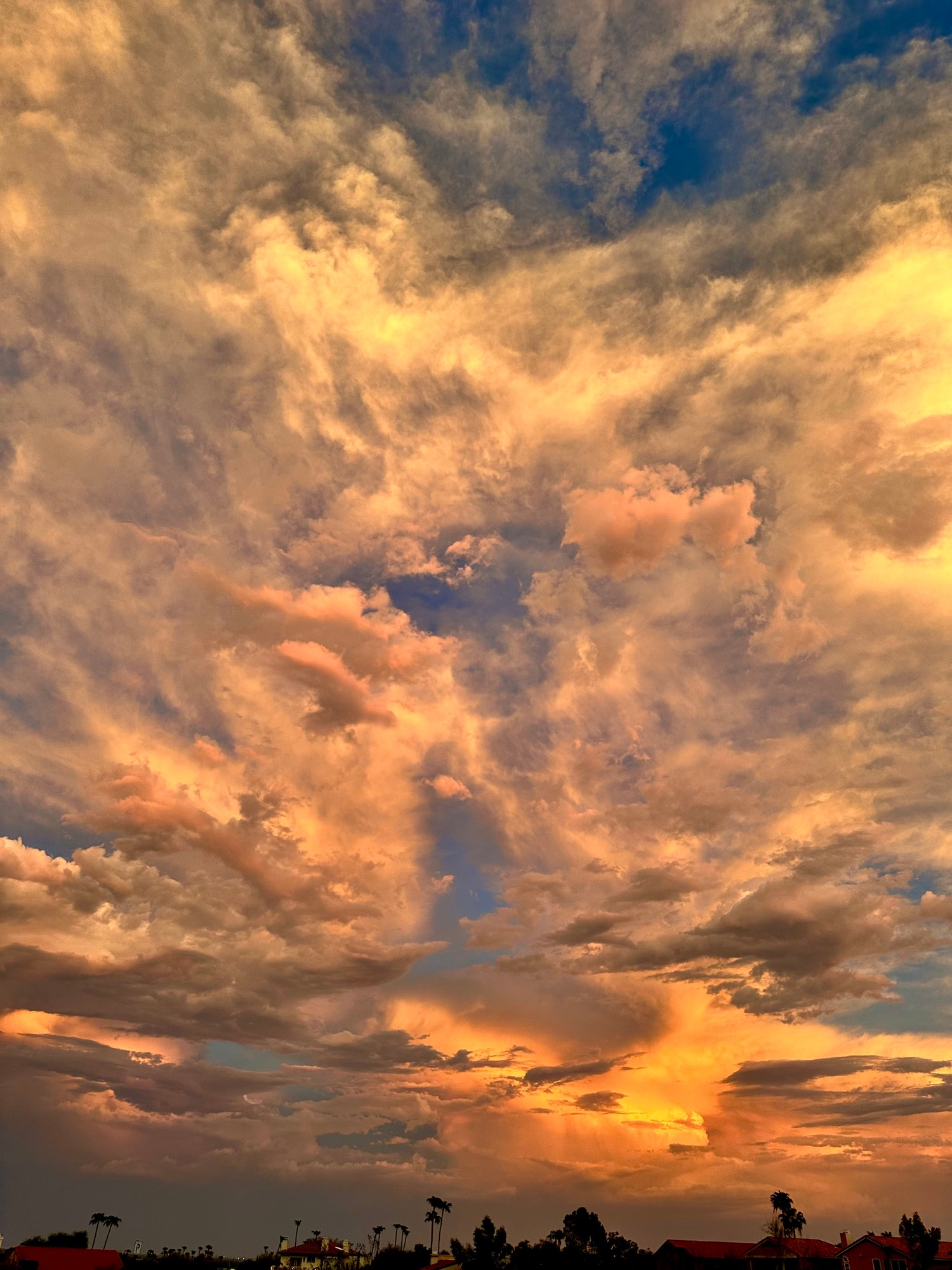 The sky with a riot of colorful clouds