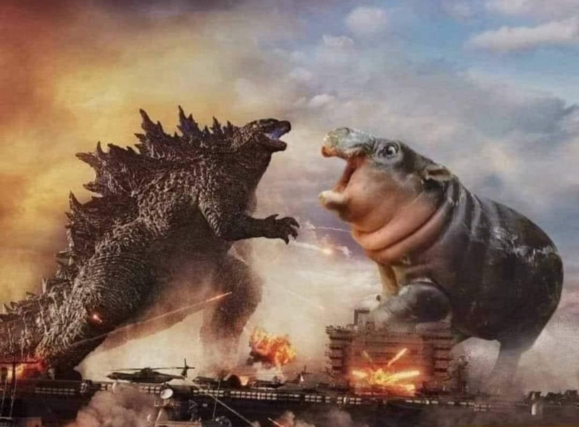 Moo deng vs Godzilla