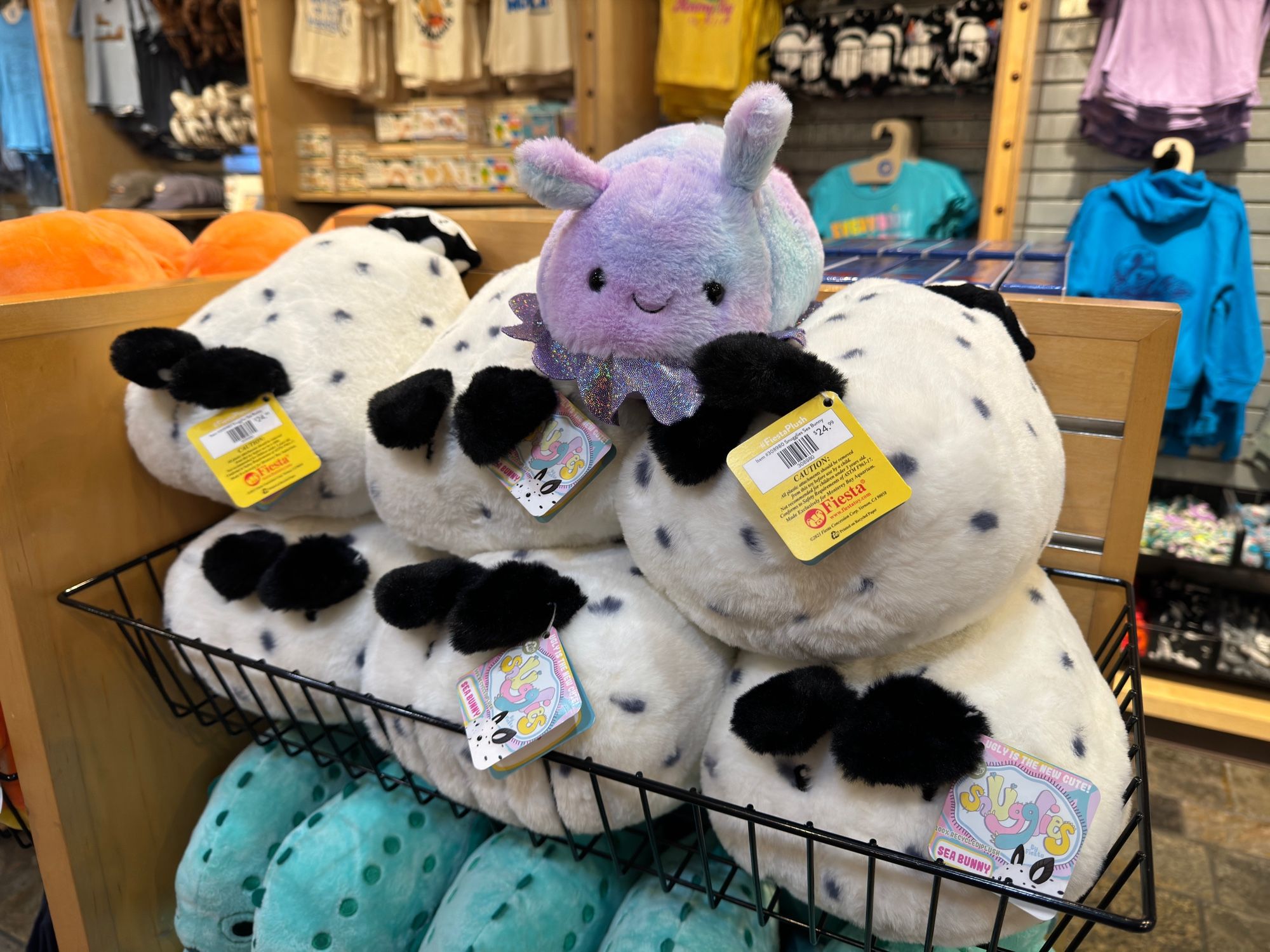 A pile of nudibranch stuffies