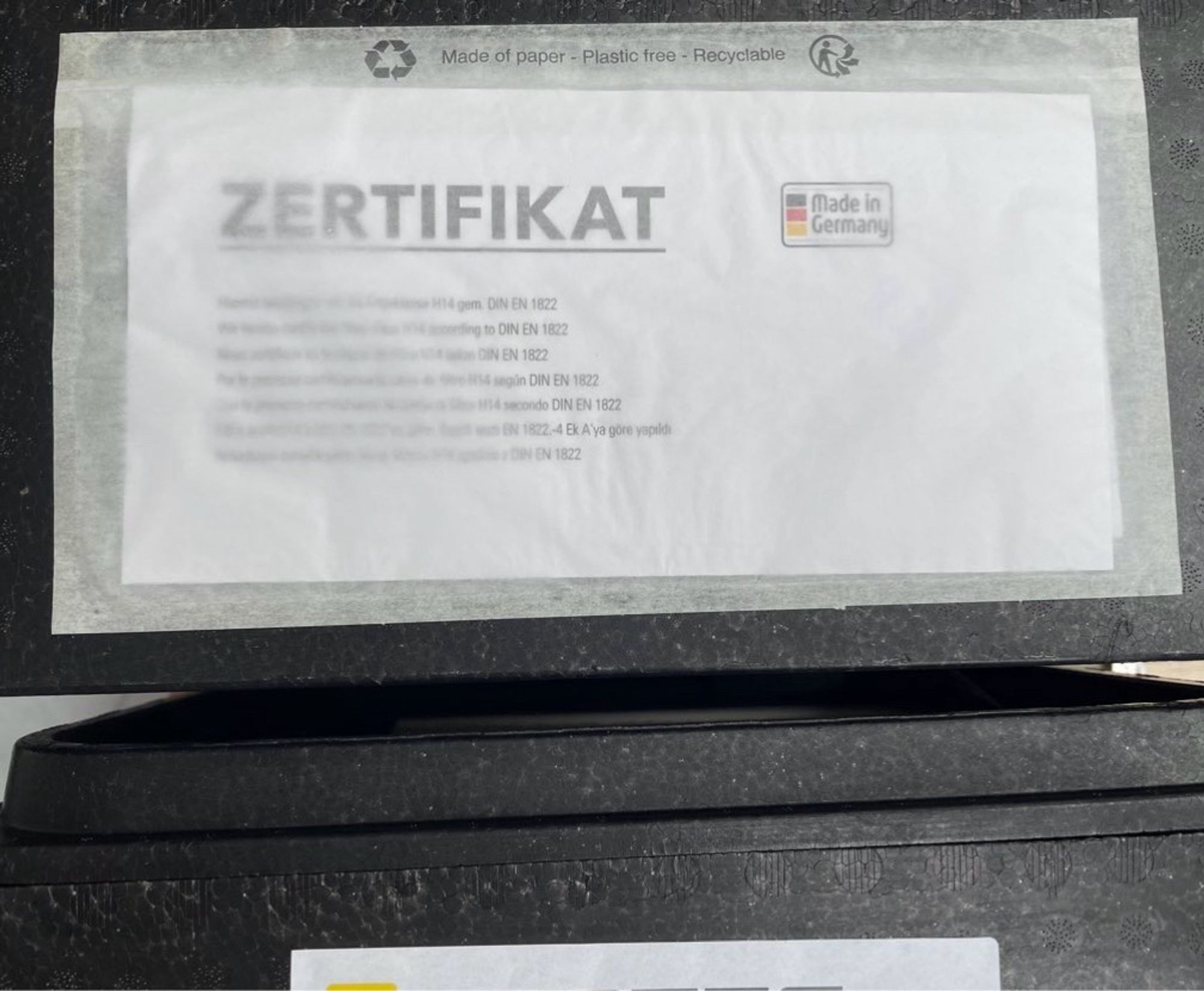 Zertifikat.