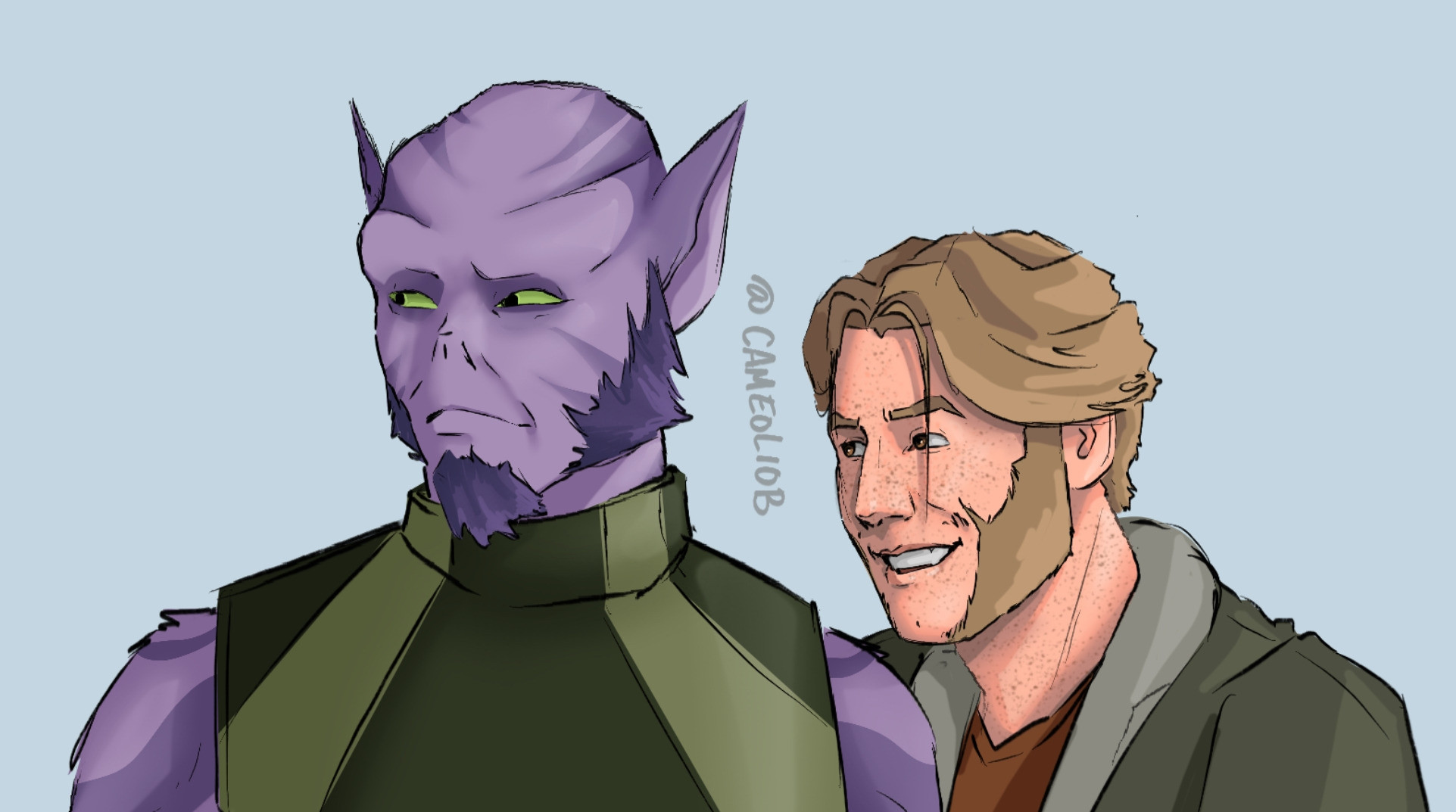 Garazeb Orrelios and Alexsandr Kallus from Star Wars: Rebels. Both are looking to the right, Kallus is saying something undiscernable to Zeb