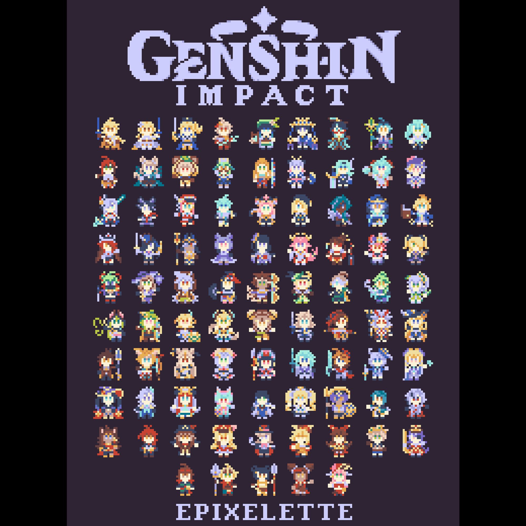 16x16 Genshin Impact sprites