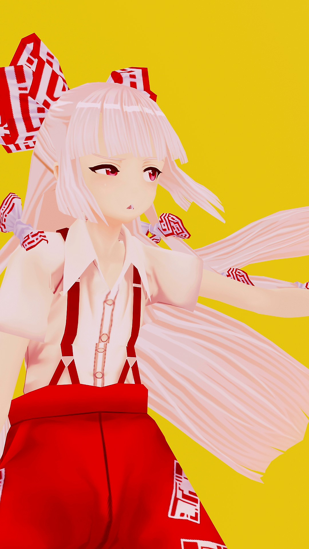 Fujiwara no Mokou, posed and rendered in Blender.