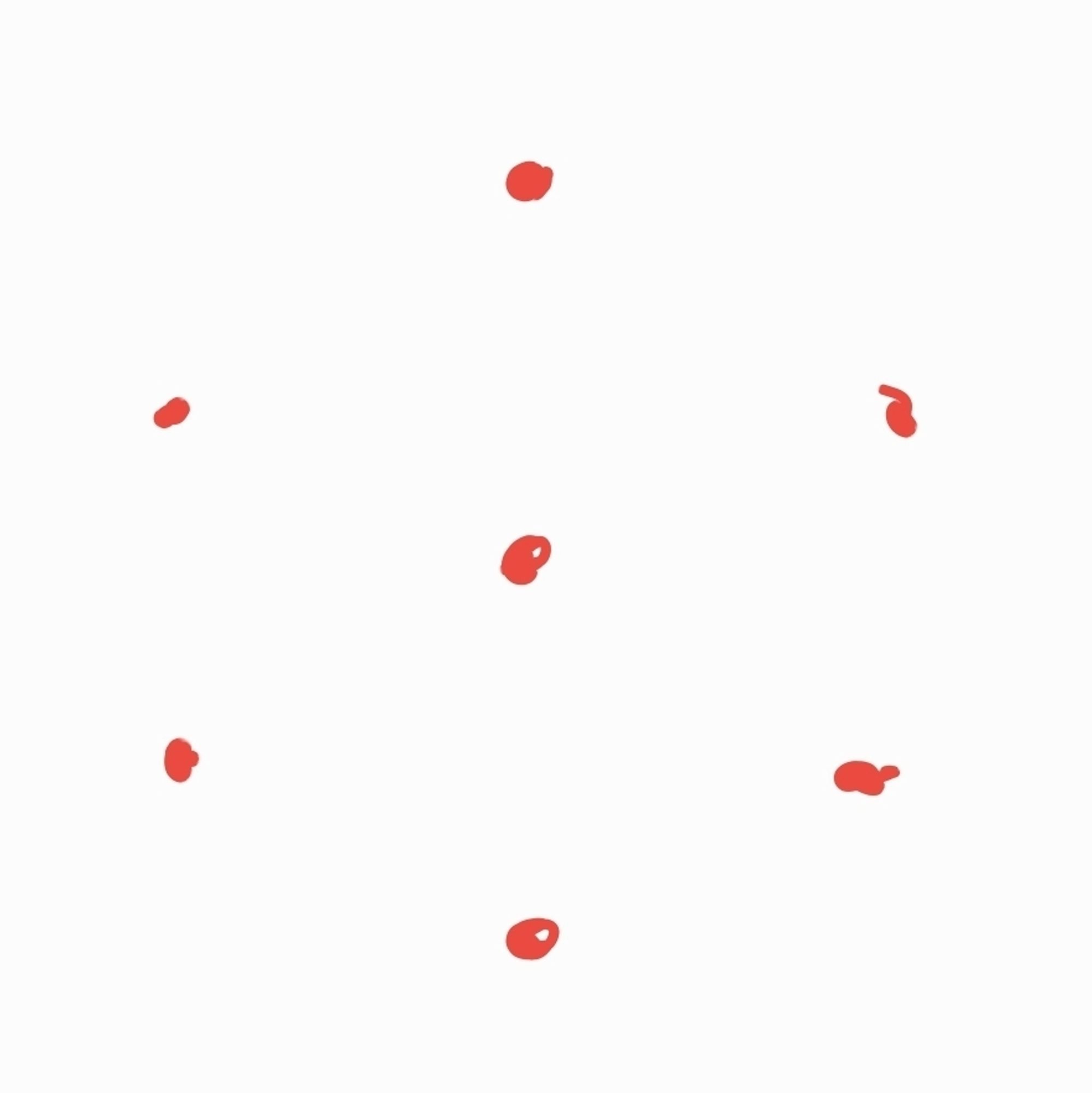 Hexagonal array of dots, with a 7th dot in the centre?