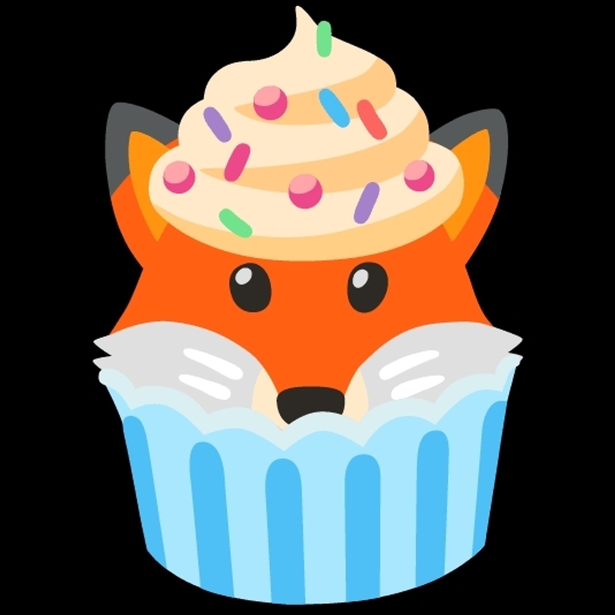 A fox face combined with cupcake emoji.