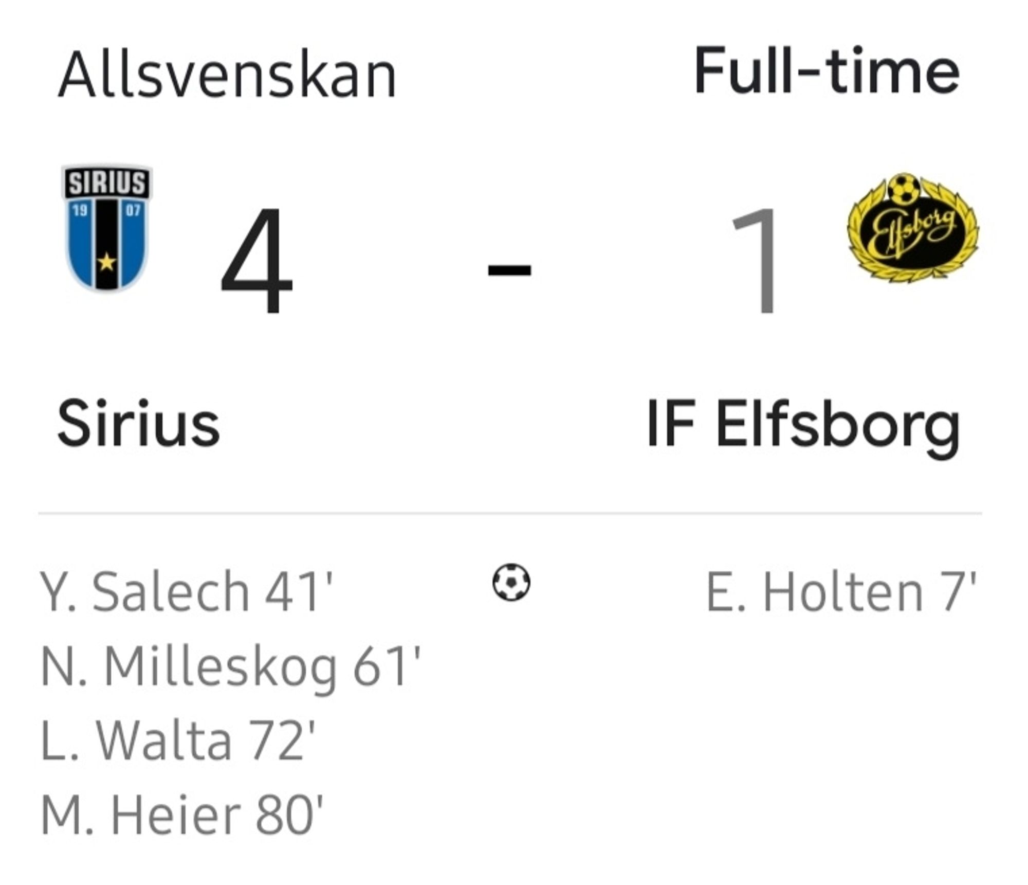 Sirius 4 Elfsborg 1