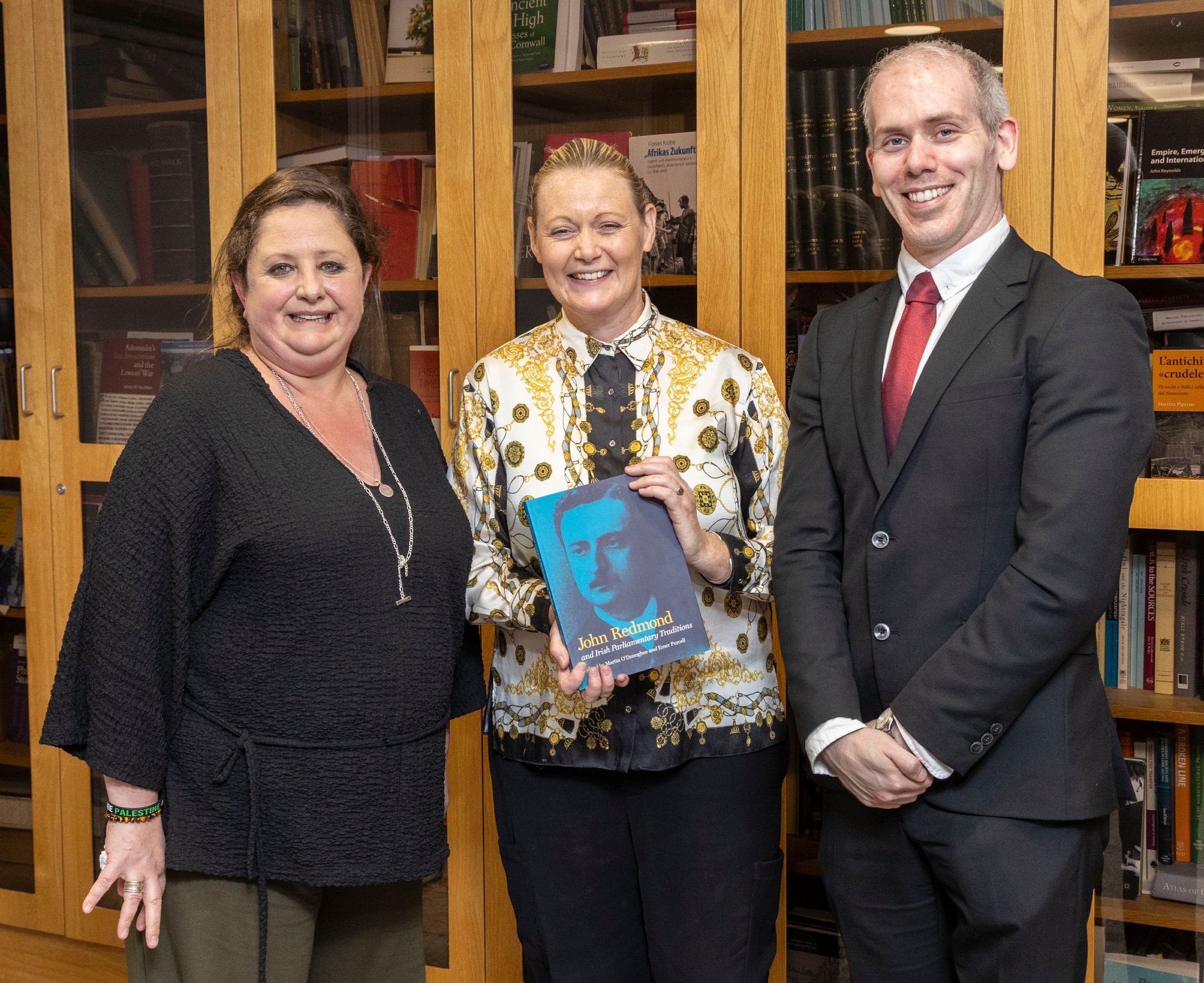 Dr Emer Purcell, NUI; Noelle Moran, Executive Editor UCD Press and Dr Martin O’Donoghue, Max Planck Institute/UCD at the launch of John Redmond and Irish Parliamentary Traditions.