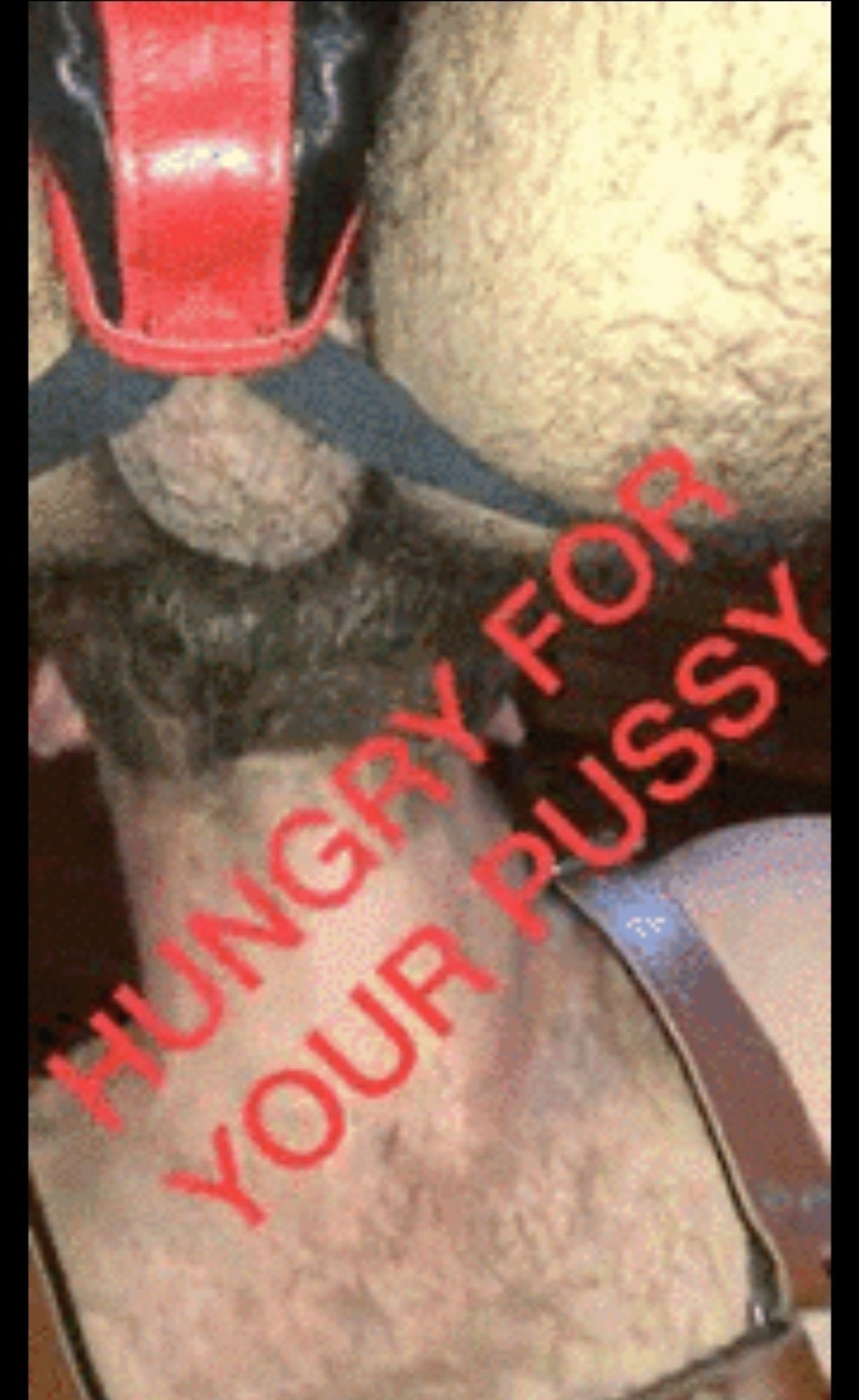 Rimming a hairy ass 
Captioned: Hungry For Your Pussy