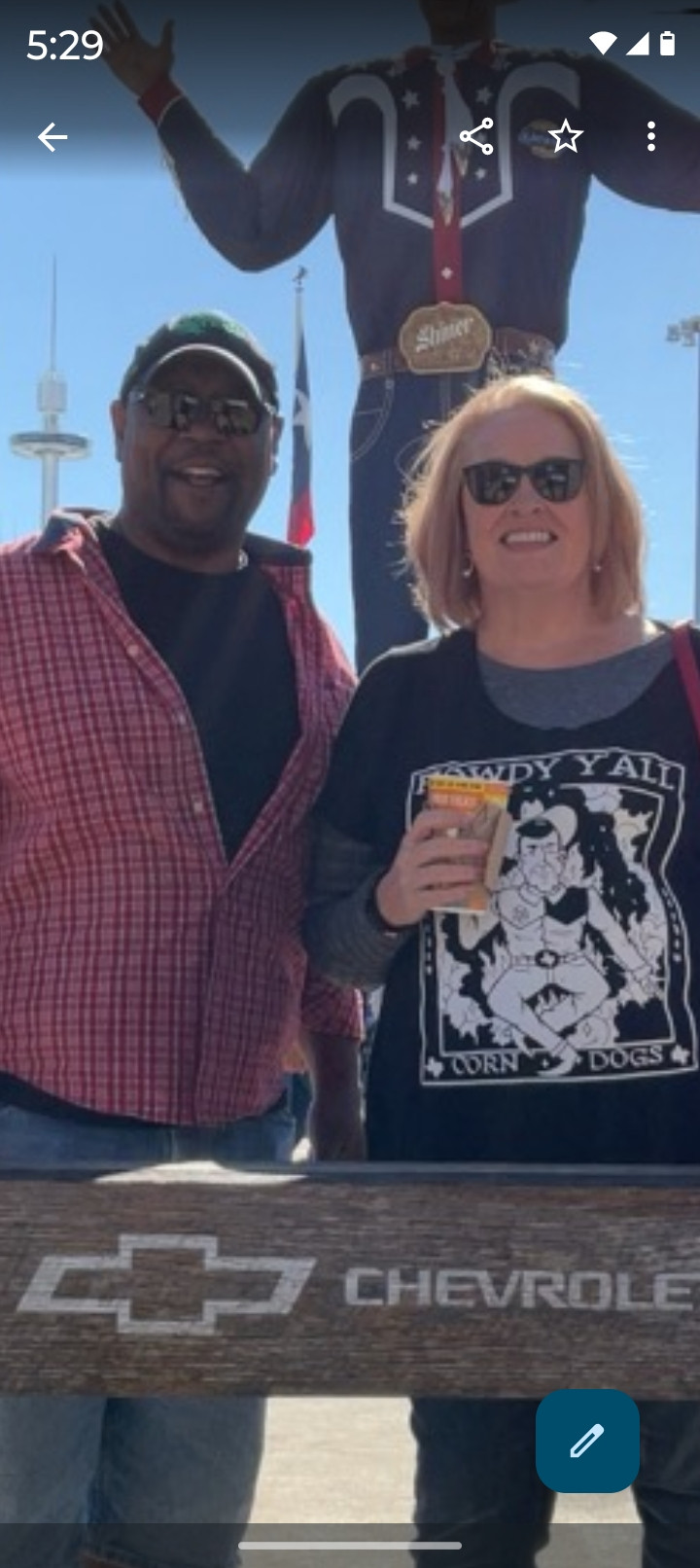 Me n my honey in front of the actual Big Tex