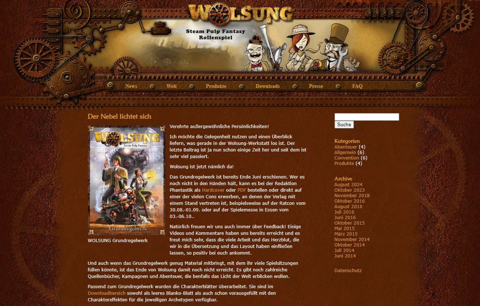 Screenshot der Website wolsung.de