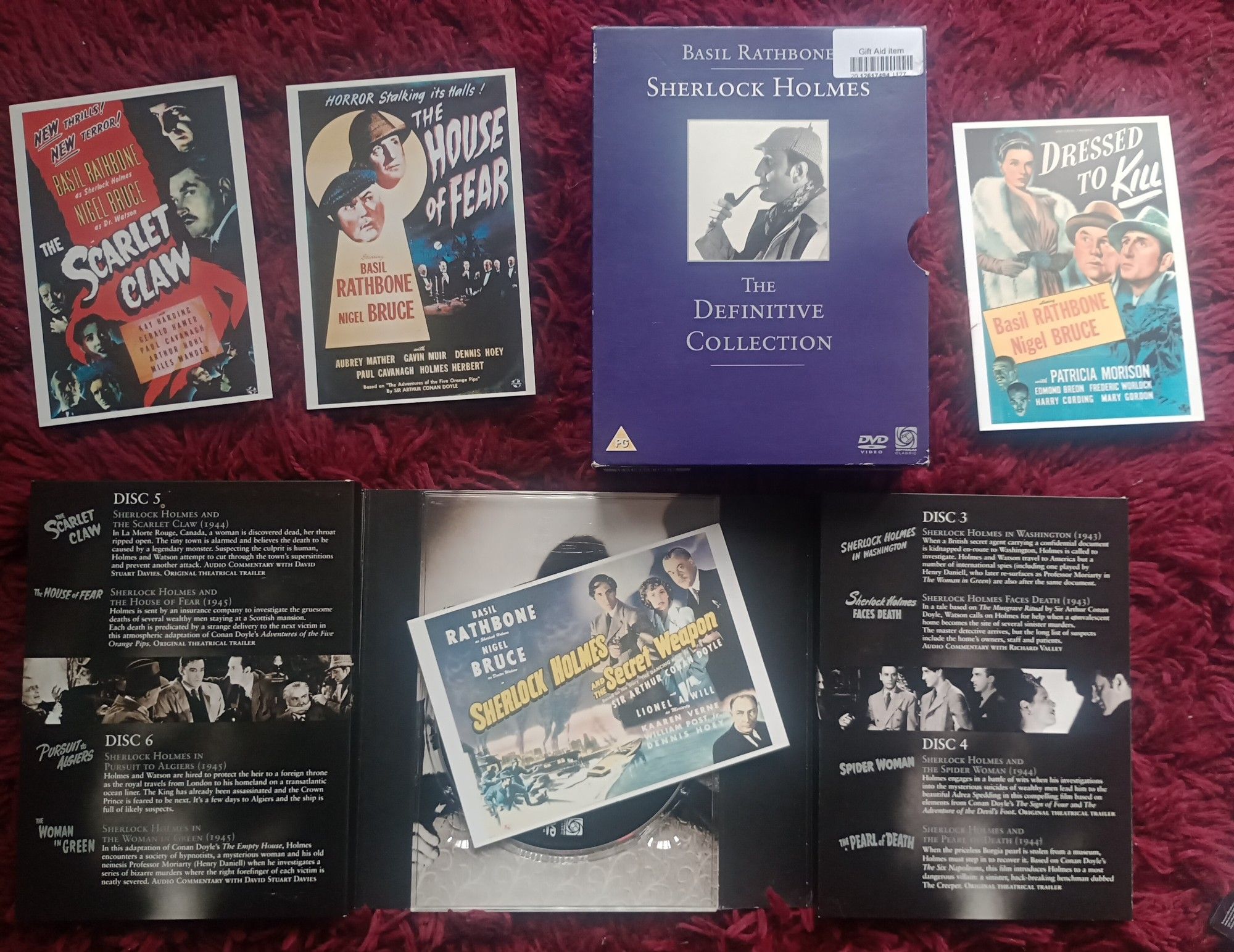 Sherlock Holmes dvds with Basil Rathbone