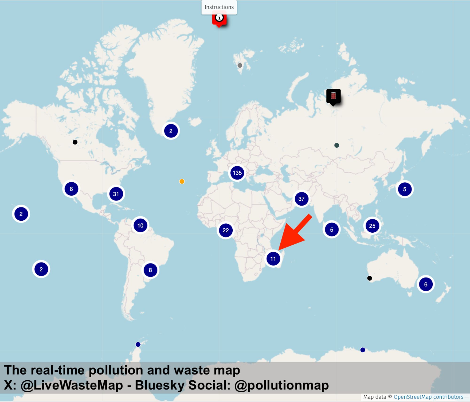 🇾🇹Marine pollution: mangrove forest littered with rubbish, Mayotte Island
Galloping urbanisation, demographic growth results in mangrove forest pollution
Type: domestic waste (metal, plastic)
Where: e.g., Bandraboua/Koungou/Majicaco mangroves, Mayotte
Quantity (est.): tbd
Date reported: 21/02/2024
Cause: demographic growth
Consequences: mangrove littered with rubbish; lagoon polluted
Risks: environment (waterways, mangrove ecosystem); human health (tbd); socio-economic (tourism)
Status: regular clean-up operations by various associations; education programmes
Source: Mayotte la 1ère https://la1ere.francetvinfo.fr/mayotte/les-mangroves-un-ecosysteme-en-danger-a-mayotte-1466595.html
Info: Association des naturalistes de Mayotte; Parc naturel marin de Mayotte

The real-time pollution and waste map, a #GIS aimed at spotting and reporting any source of pollution, waste, or litter observed in the environment on a live world map.

http://u.osmfr.org/m/911641/

#GIS #Maps #Pollution #Waste