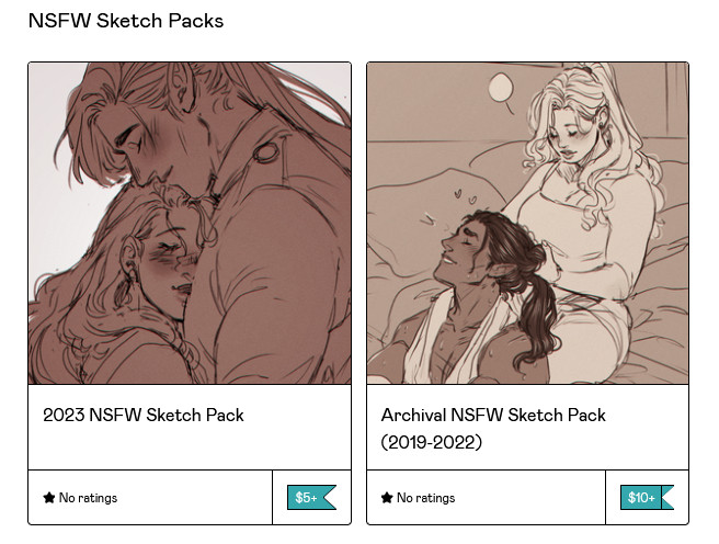 Covers for both nsfw sketch packs available (exclusively) in my Gumroad shop.