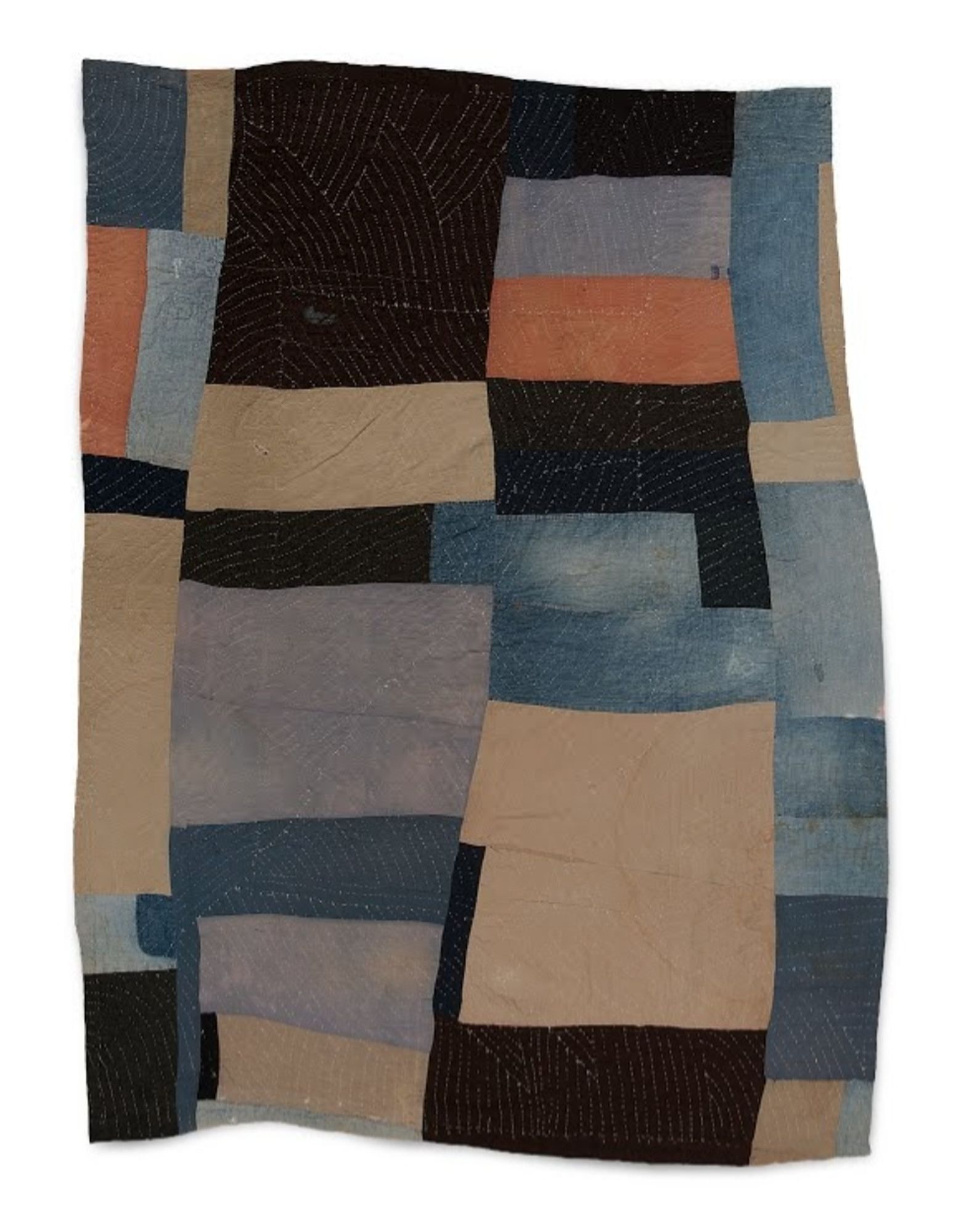 In a purely aesthetic sense, the more simplified constructions of the work- clothes quilts provided a blank canvas for experiments with a range of improvisational strategies including sudden shifts in patterning broken borders, irregular shapes, asymmetry, syncopation, and dissonant juxtapositions of prints and colors. Underlying the works of many Gee's Bend quiltmakers is a
willingness to challenge the ordinary, and this tradition of aesthetic daring has created some astounding visual results. One example is this quilt by Lucy Mooney, a patchwork of simple
blocks spliced together in a way that turns their plain geometry into acompelling visual puzzle.

When Adrian Van de Graaff of
Tuscaloosa, Alabama, bought the Pettway estate in 1900, he installed a relative, W. C. Travis, as overseer. Needom Mooney and his wife, Lucy, worked as domestic servants at Sandy Hill, the former plantation house, where Travis lived until his death in 1916. When Arthur Rothstein photographed Gee's Bend in 1937, John Henry Miller, son of ex-slave Dinah Miller (who was probably African born), had become the foreman for Van de Graaff's heirs. Rothstein photographed Lucy Mooney in at least six settings: working on a quilt, posing on her porch, standing with grandchildren inside her home, sitting on a bed reading a book, and cooking.