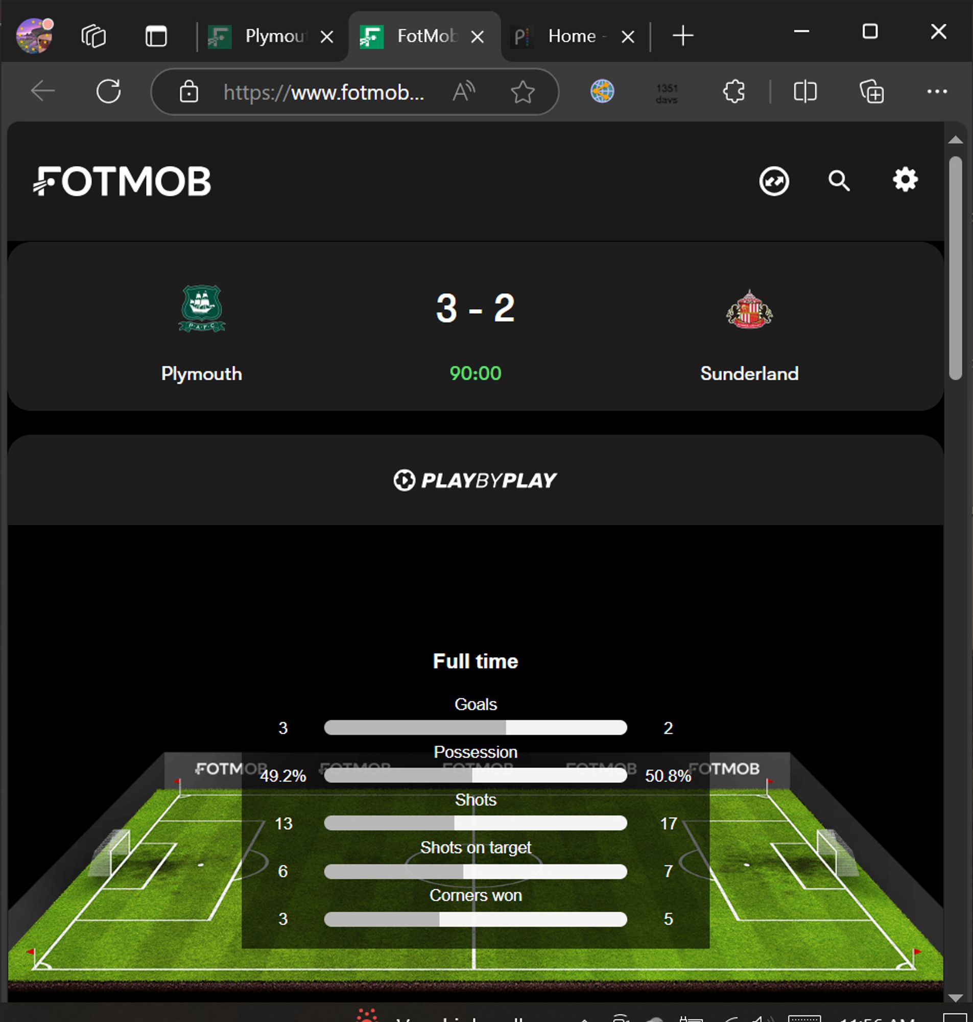 Argyle 💚 3 - 2 🟥 Sunderland