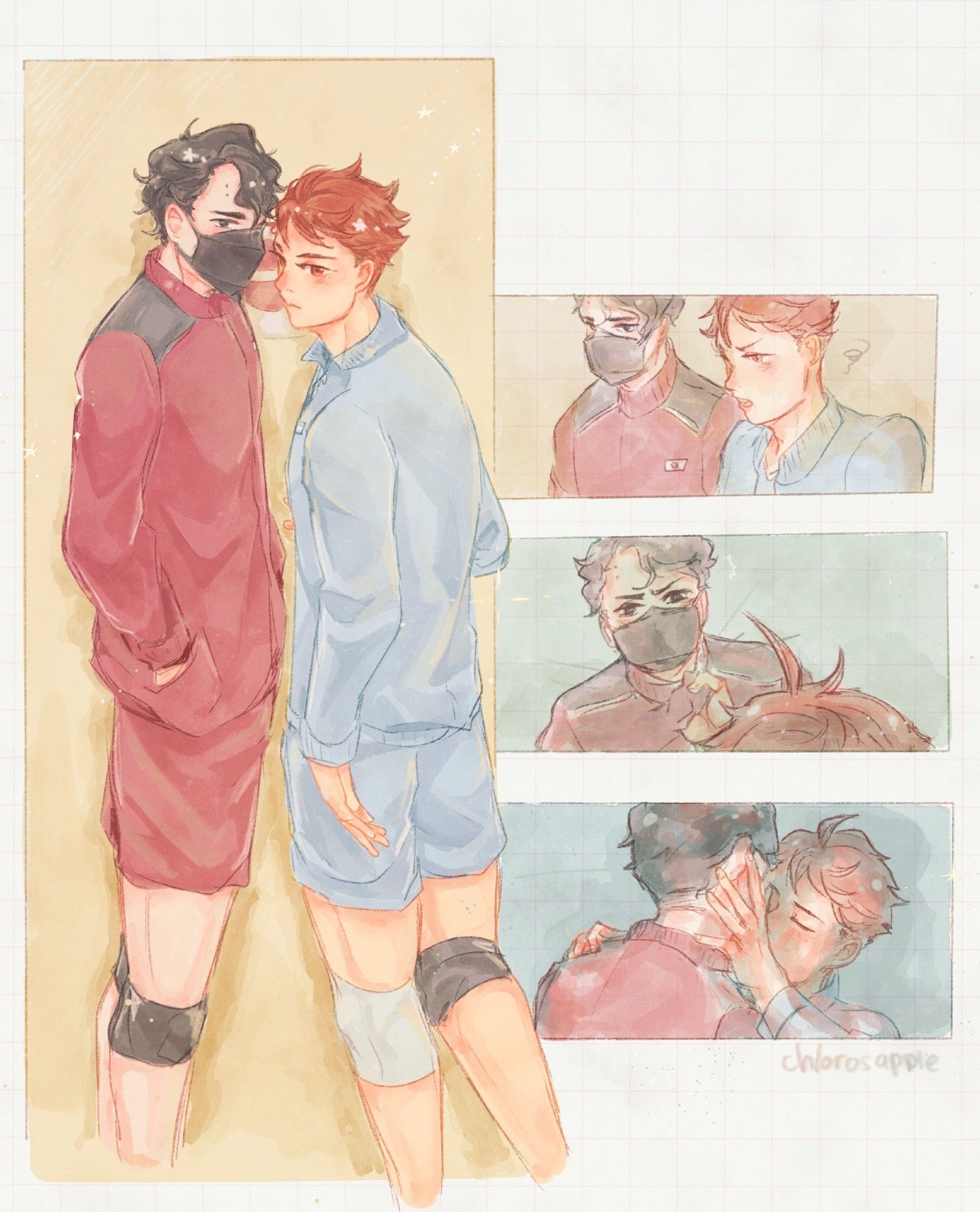 oikawa and sakusa, oikawa is whining, sakusa is getting scolded, oikawa kisses sakusa