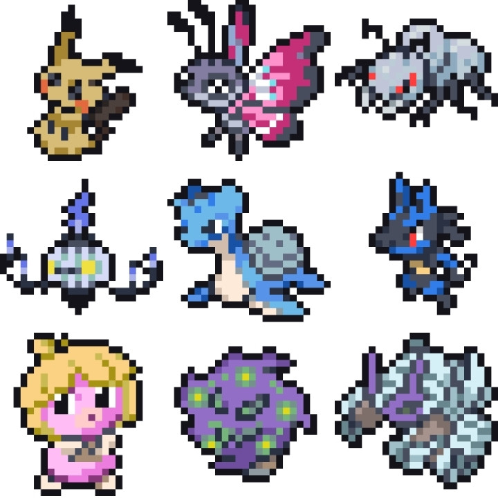 動画で使ったポケモンドット絵