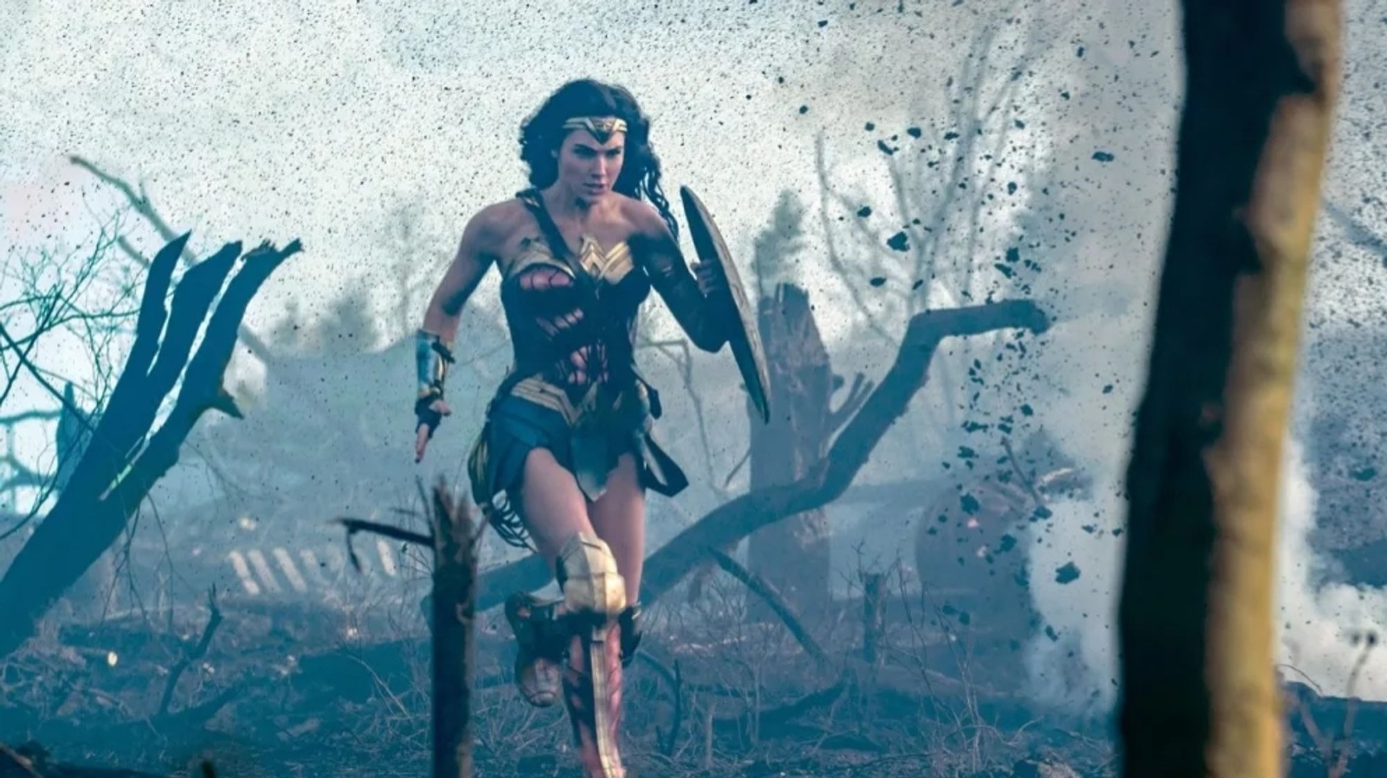 Wonderwoman in einer Kampfszene.