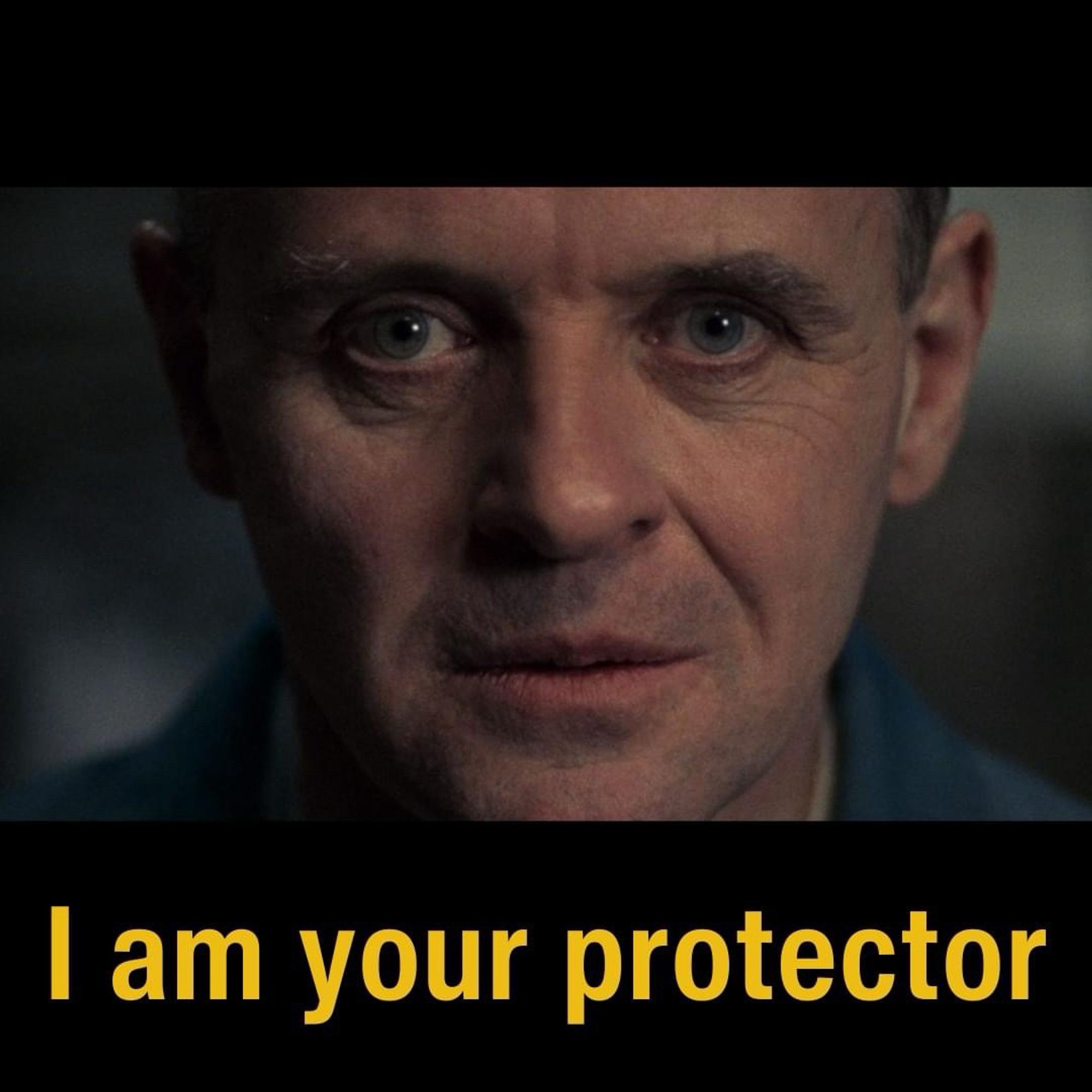 Creepy photo of Hannibal Lecter with ‘I am your protector’ written underneath