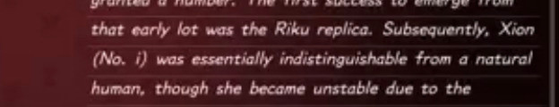 Exert from the secret reports where Xion is referred to as a She