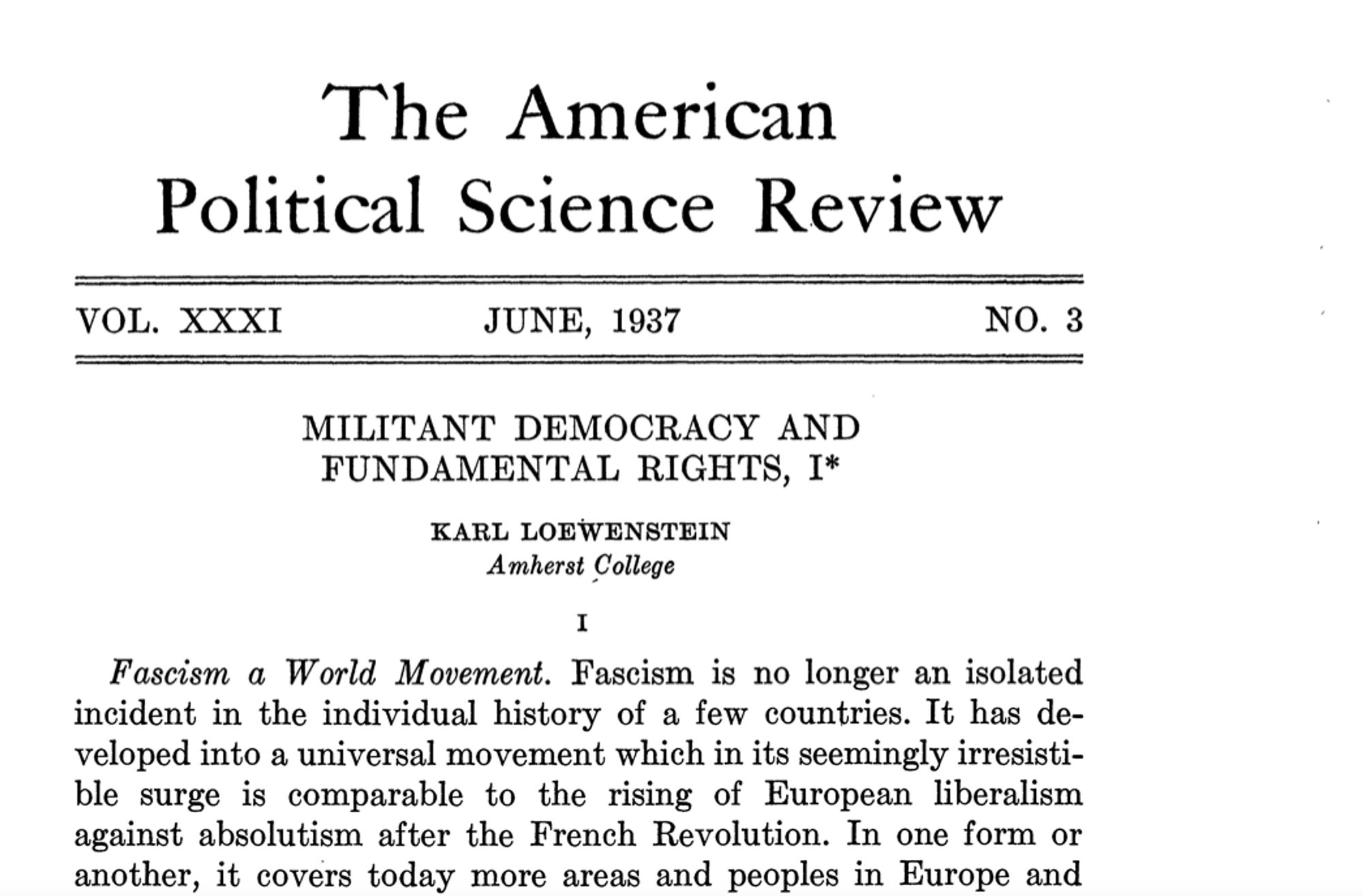 The American Political Science Review

Militant Democracy And Fundamental Rights

Facism is a World Movement. ...