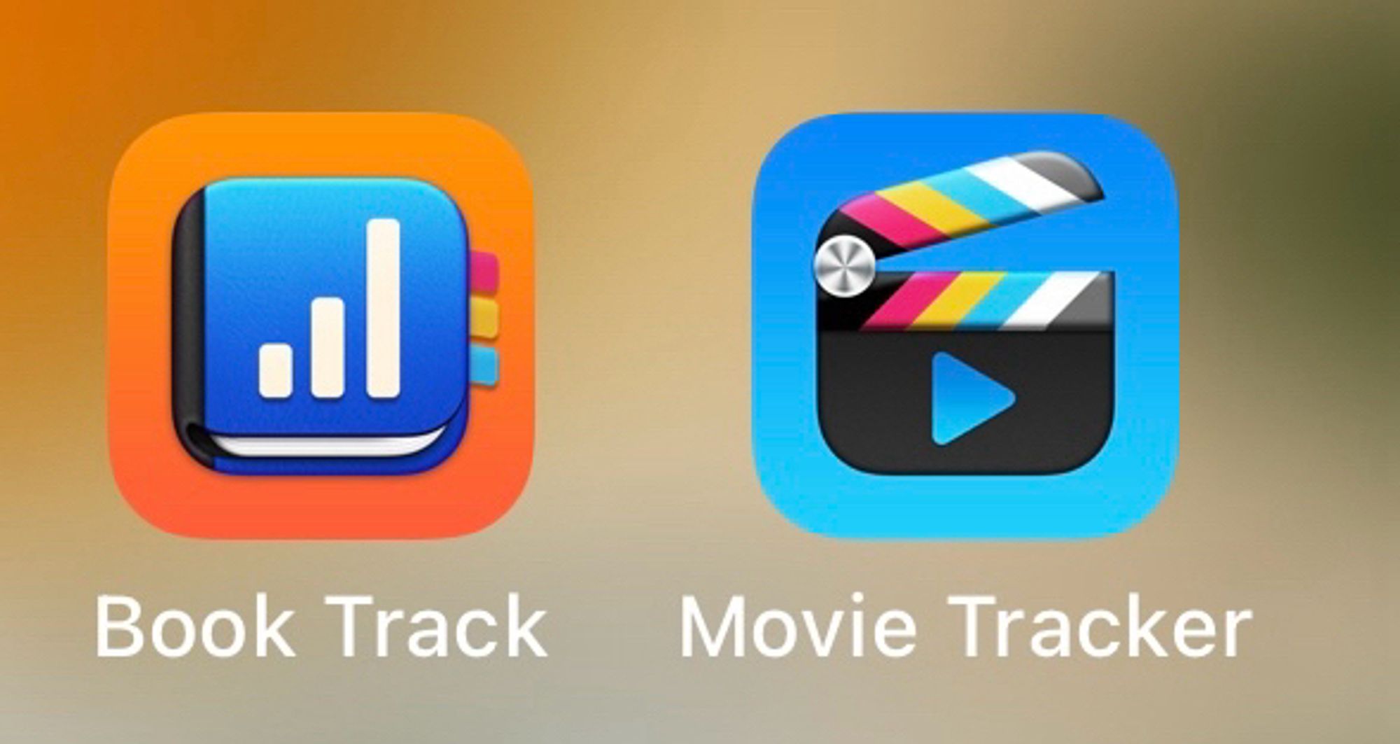 Screenshot von den Apps „Book Track“ und „Movie Tracker“.