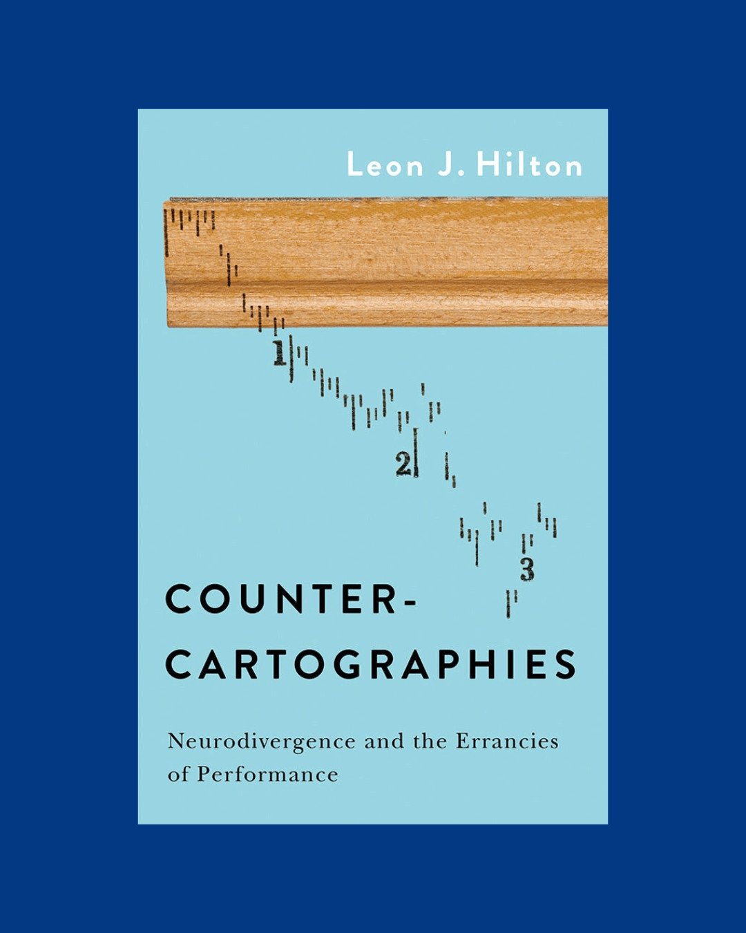 Cover of Counter-cartographies, with numbers and lines falling off a ruler
