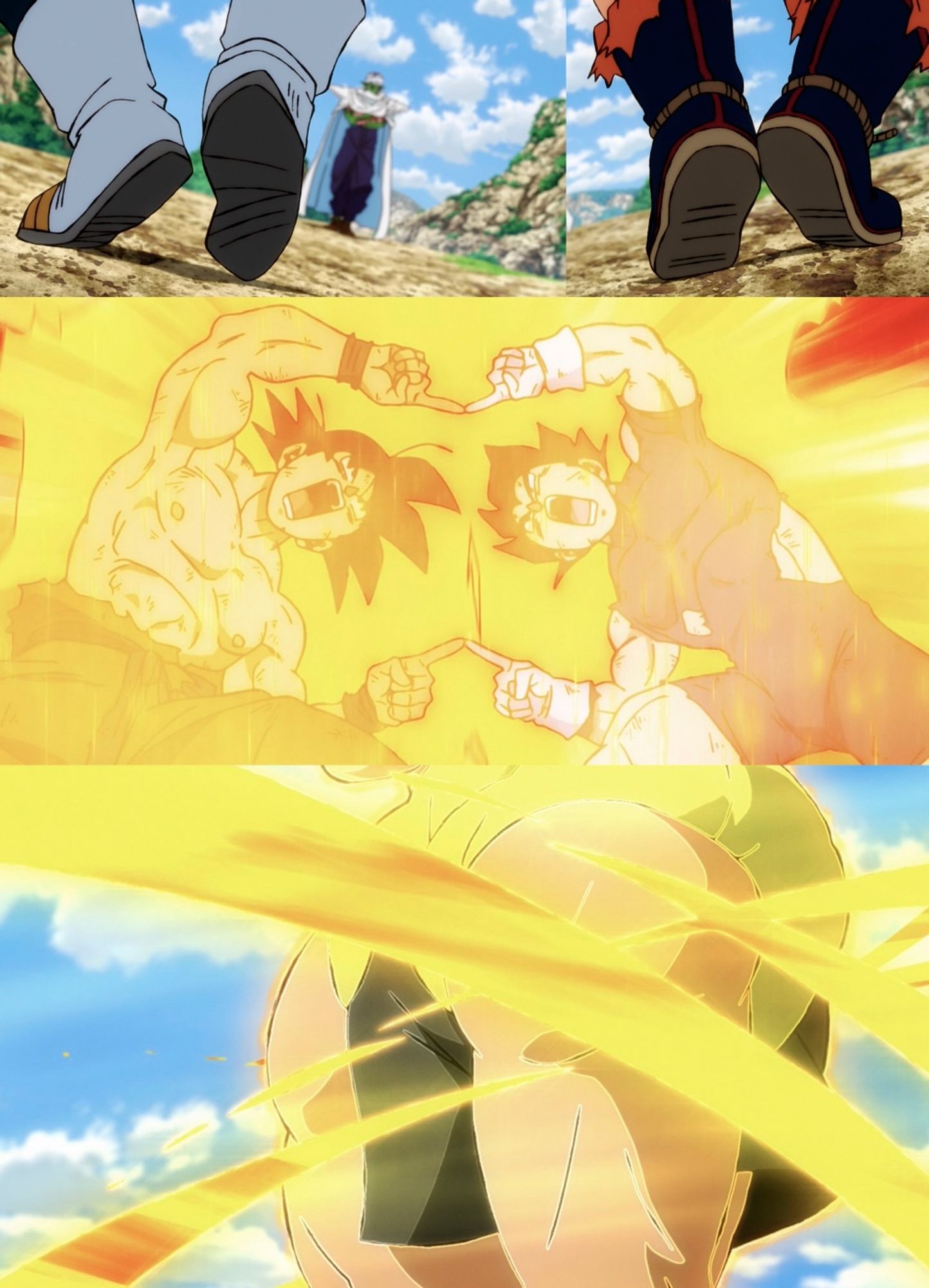 Goku et Vegeta qui fusionnent dans Dragon Ball Broly, métaphore du front populaire.