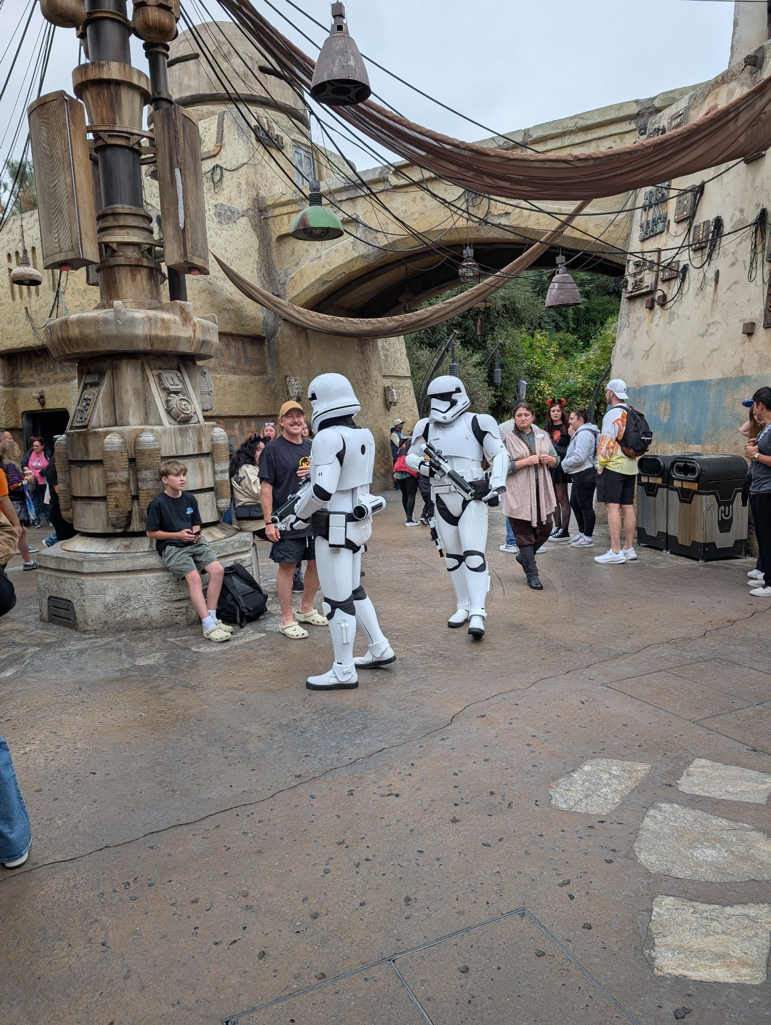 First Order troops walking through the Galaxy's Edge park