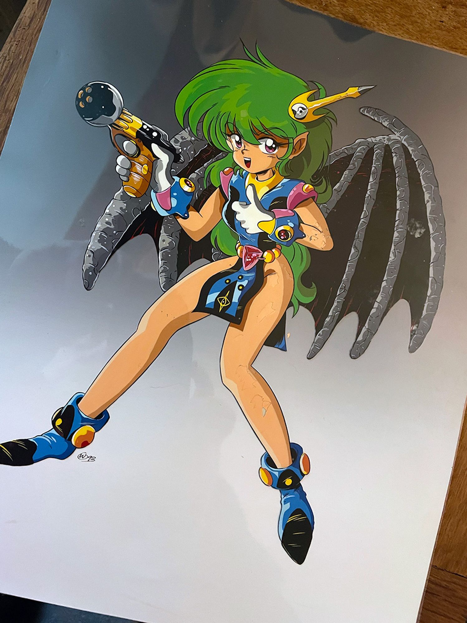 An anime-esque cel painting done in in 1993