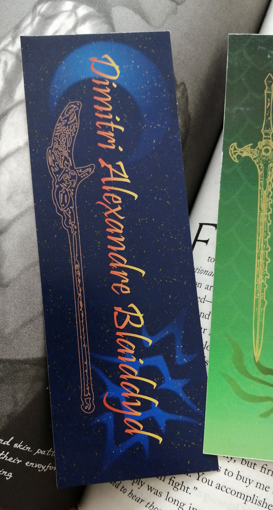 vlose up of the Dimitri bookmark