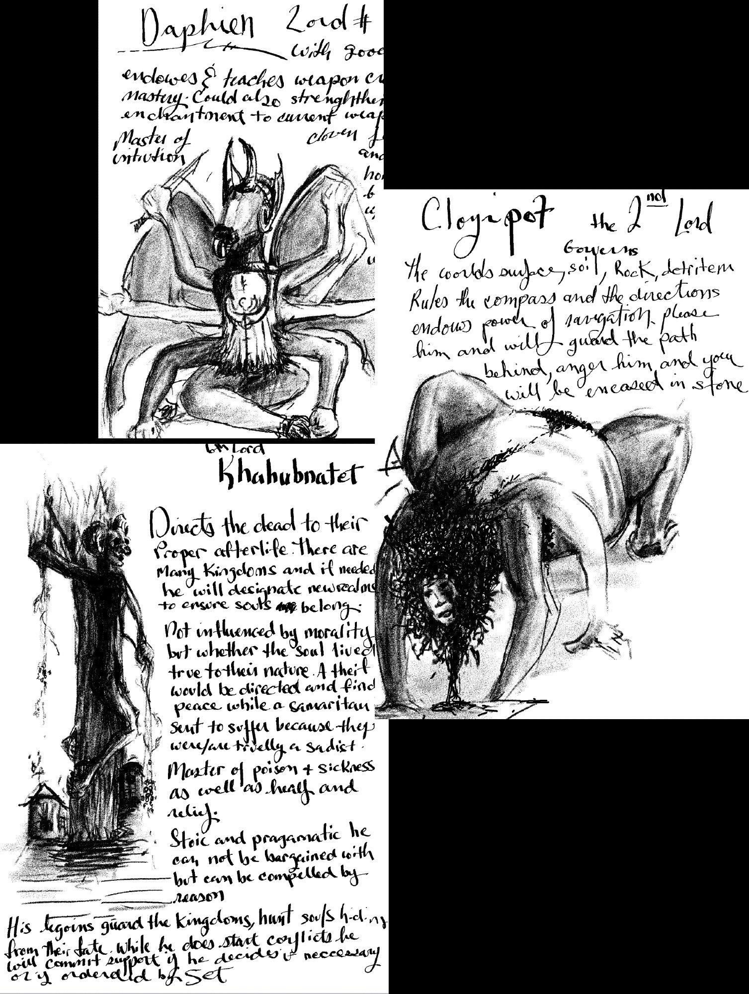 Sketches and descriptions for my mythology