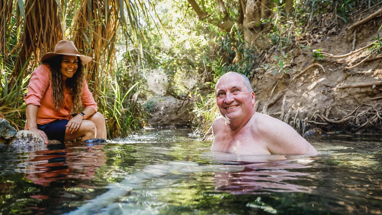 Barnaby Joyce cools off his 'war cabinet' while the environment looks on.