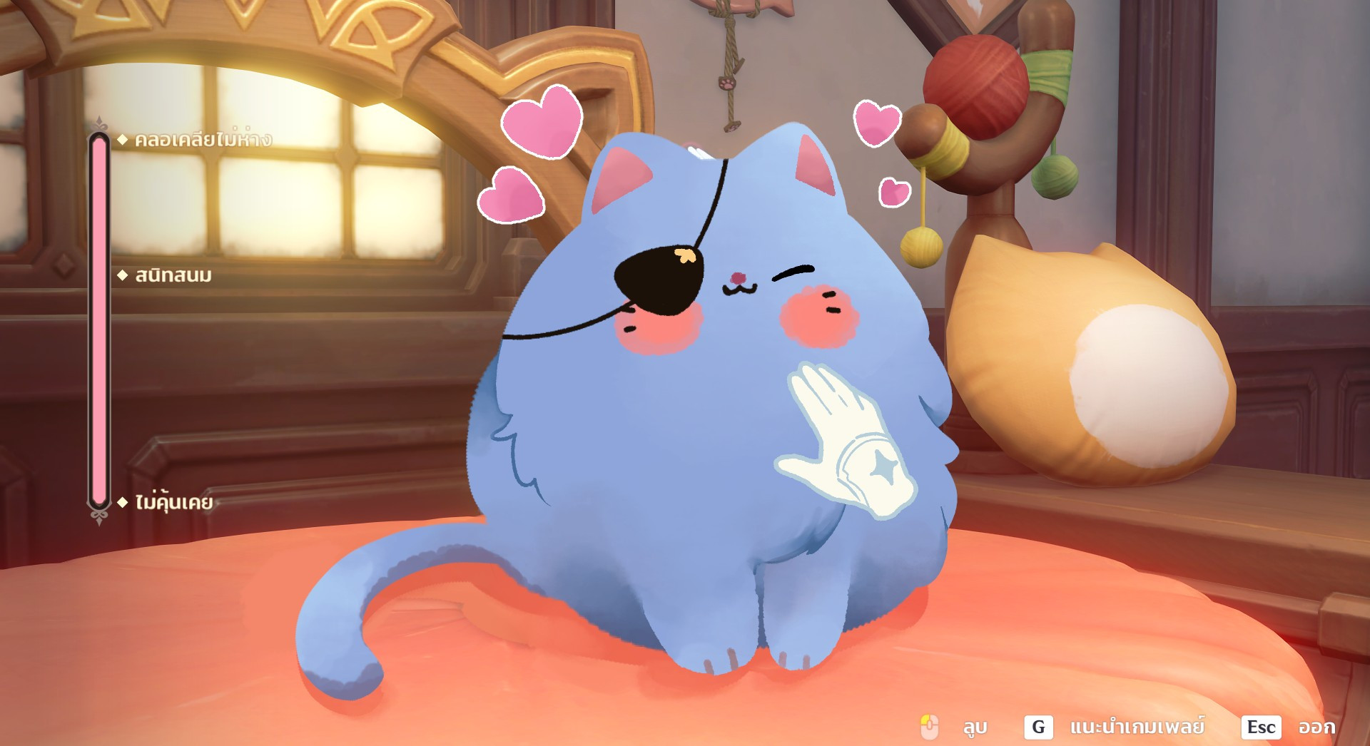 Cute blue cat. Fan art of the character Kaeya from the game Genshin Impact.