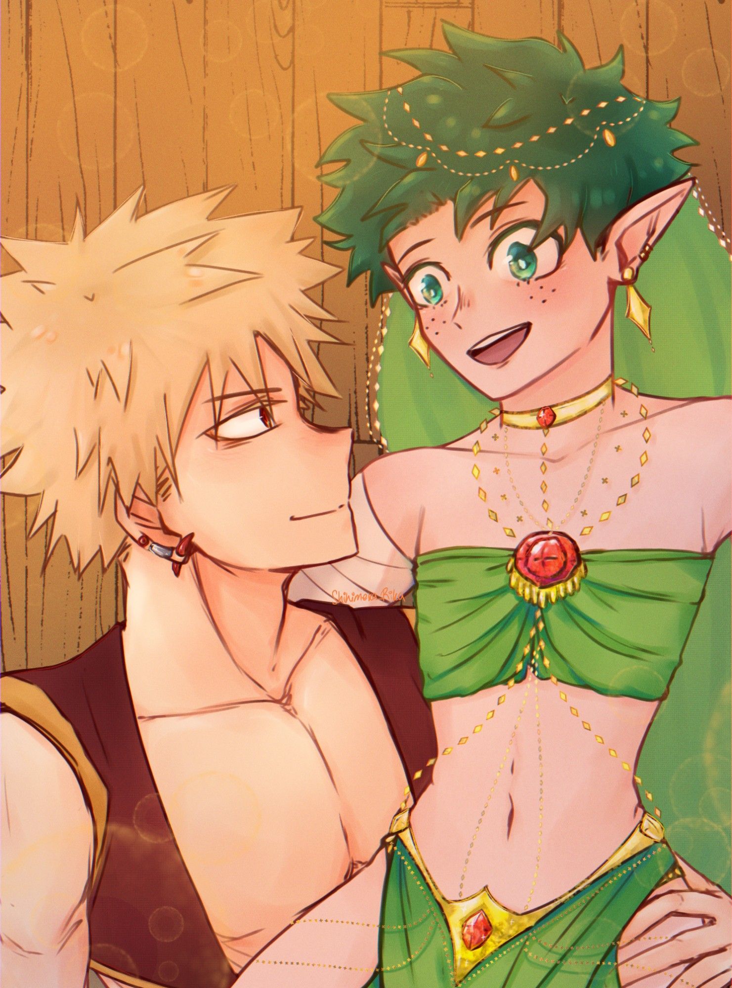 Jan 2024 - This is still part of my fantasy AU "A Dancer and The Promises" Katsuki x Elf!Dancer!Izuku. I just want to drew them and couldn't think of the storyline anymore :'D