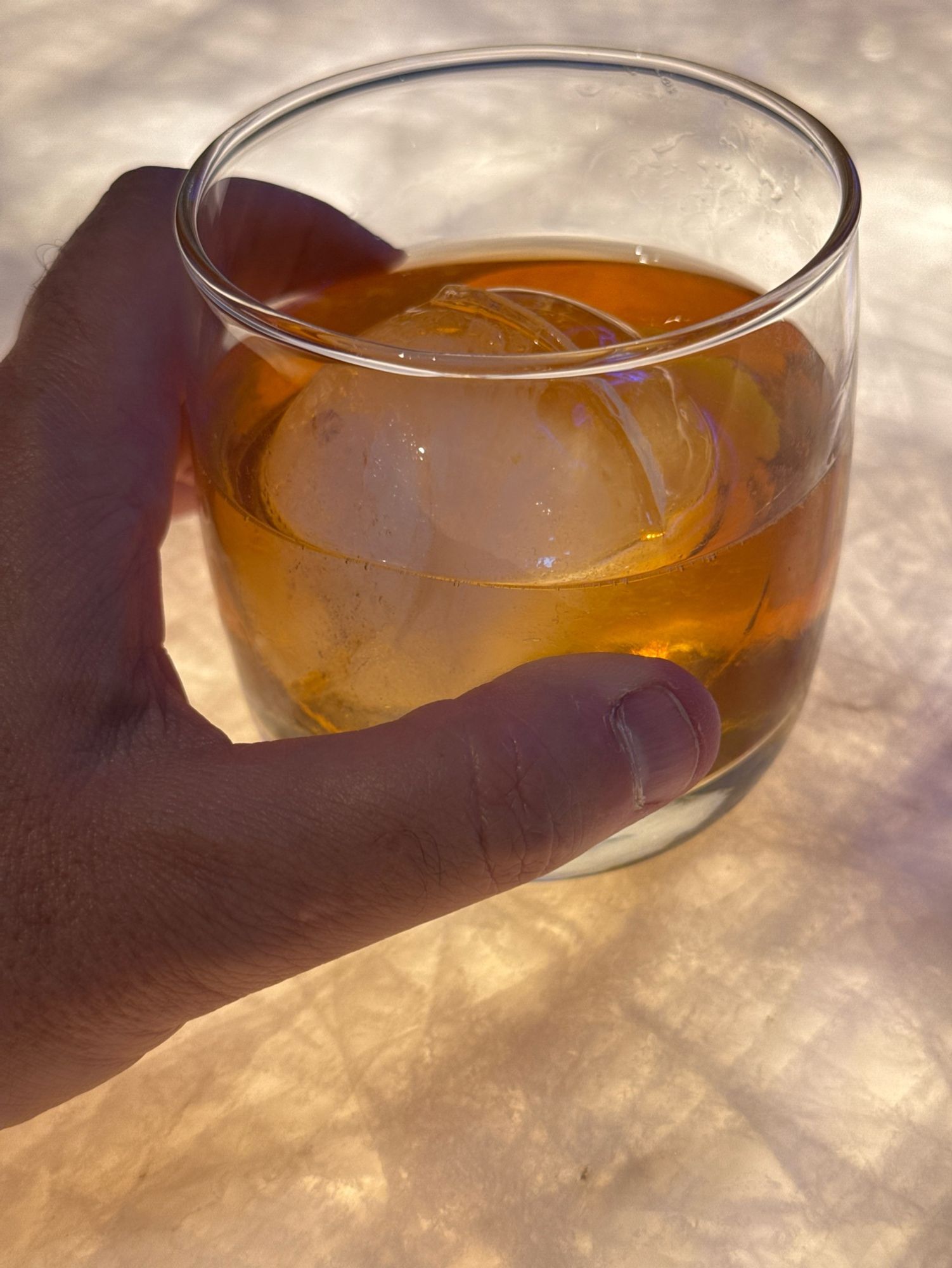 Old-fashioned cocktail in business airport lounge