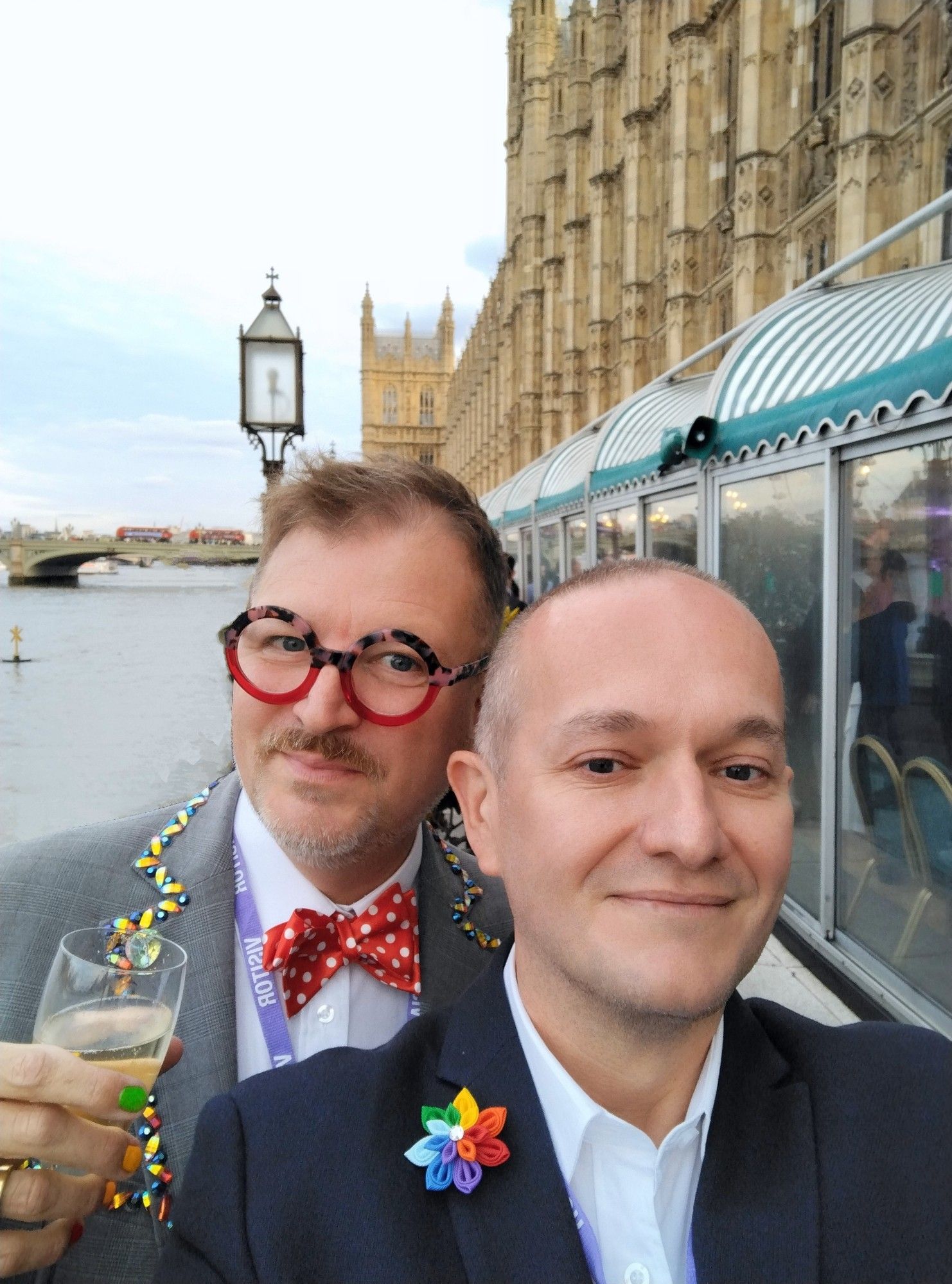 Photo on the terrace of the UK Houses of Parliament