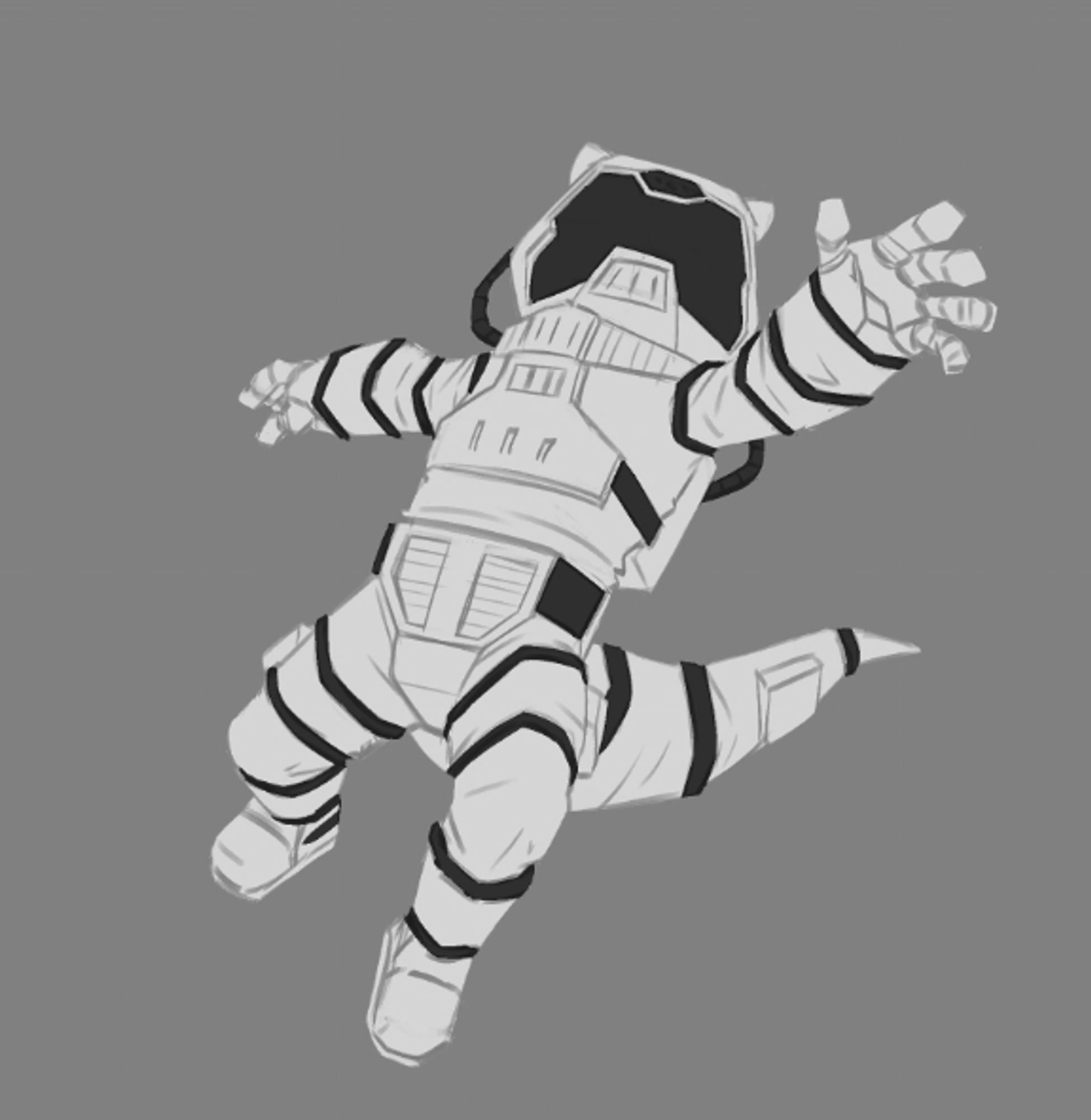 a sketch of an otter in a space suit