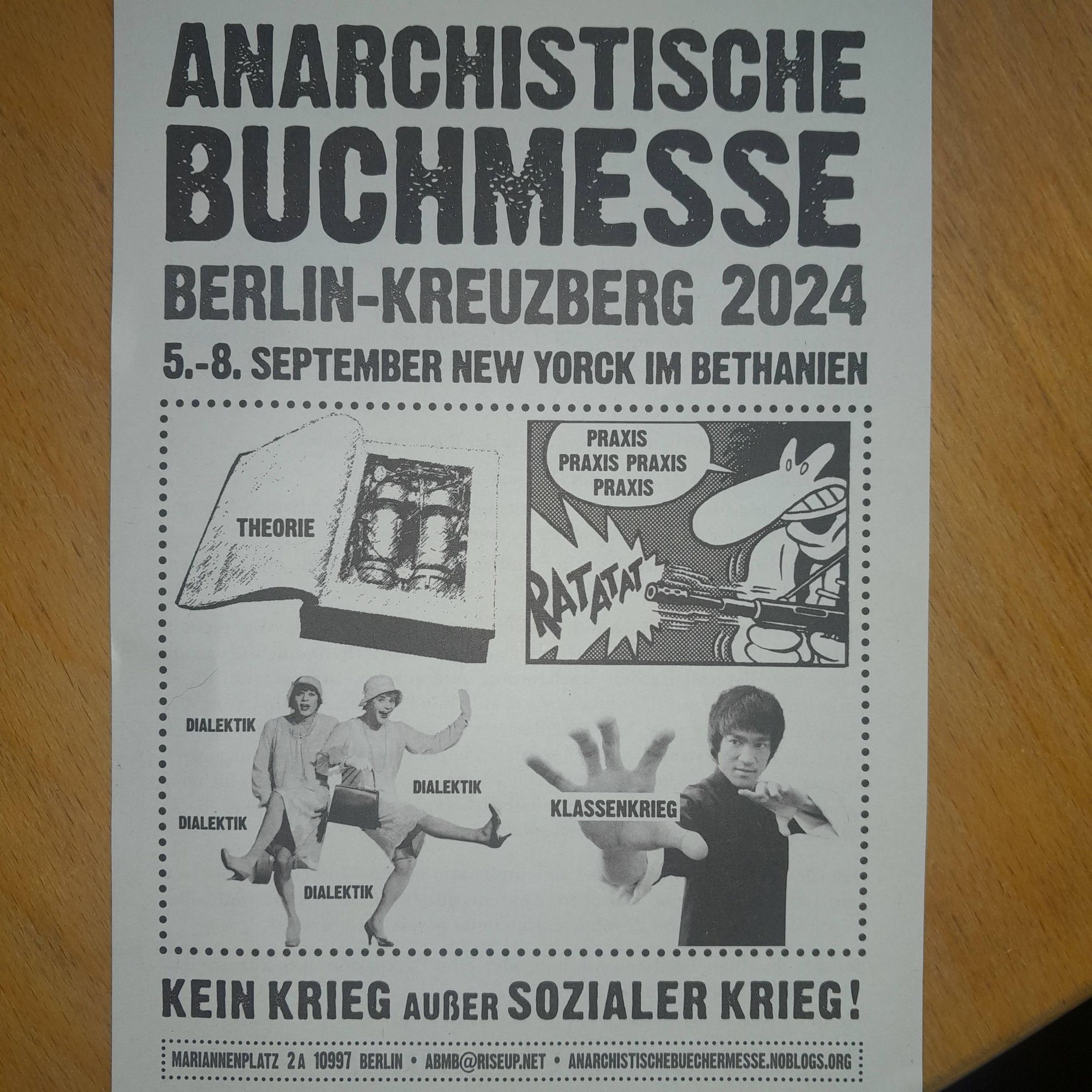 Flyer für anarchistische Buchmesse