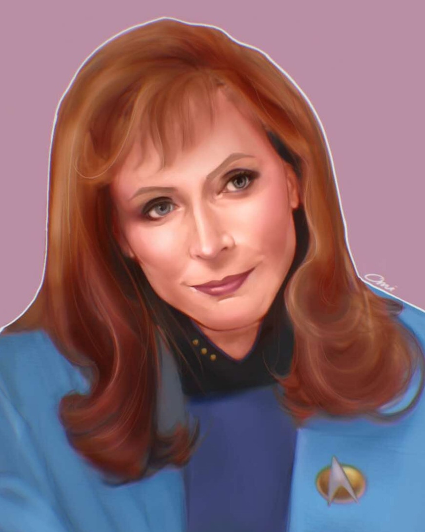 Artistic digital portrait of Dr Beverly Crusher played by Gates McFadden from Star Trek The Next Generation 