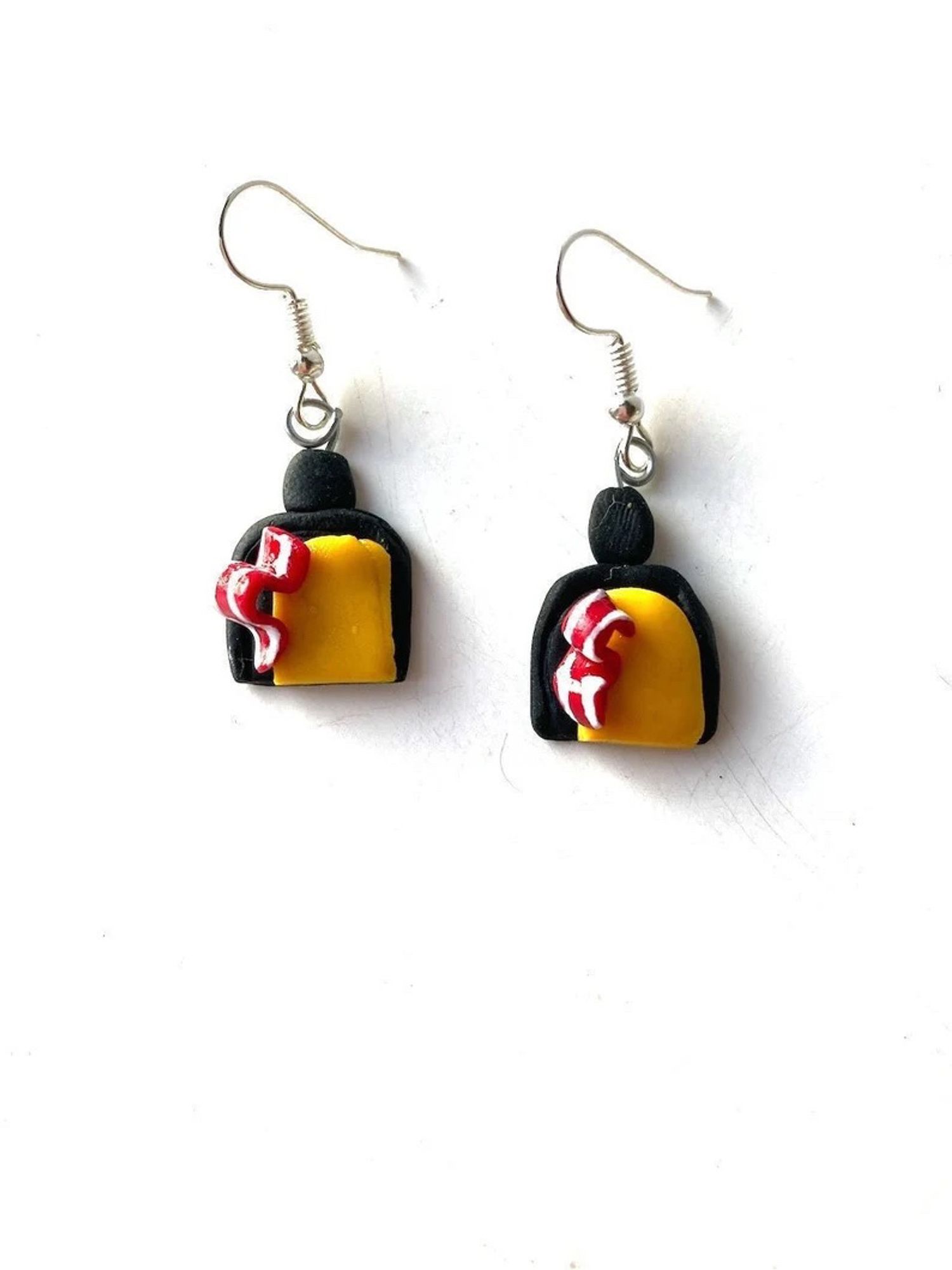 Raclette cheese earrings dangles with lard 🤪🤣