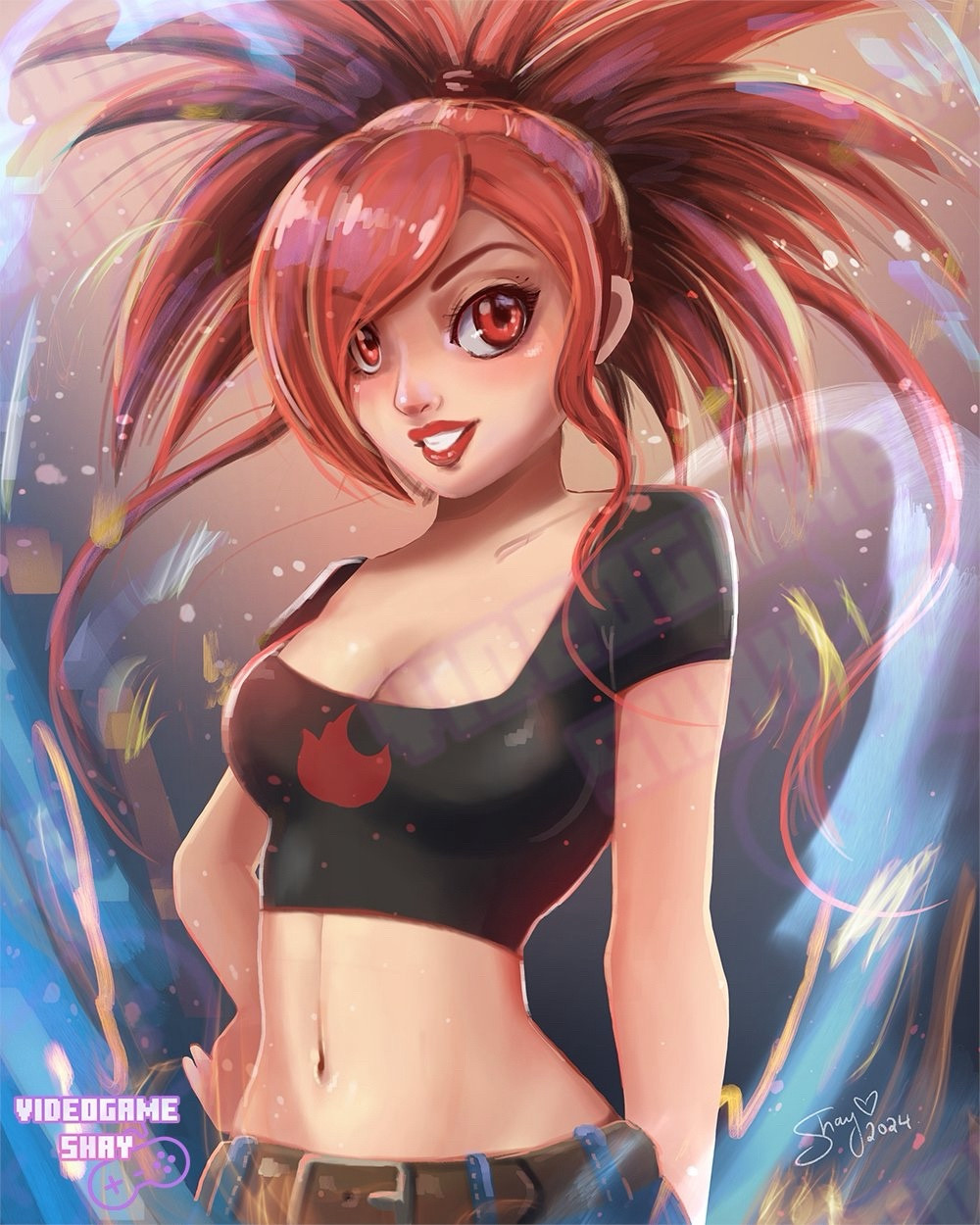 Flannery Fire Gym Leader Pokémon digital art